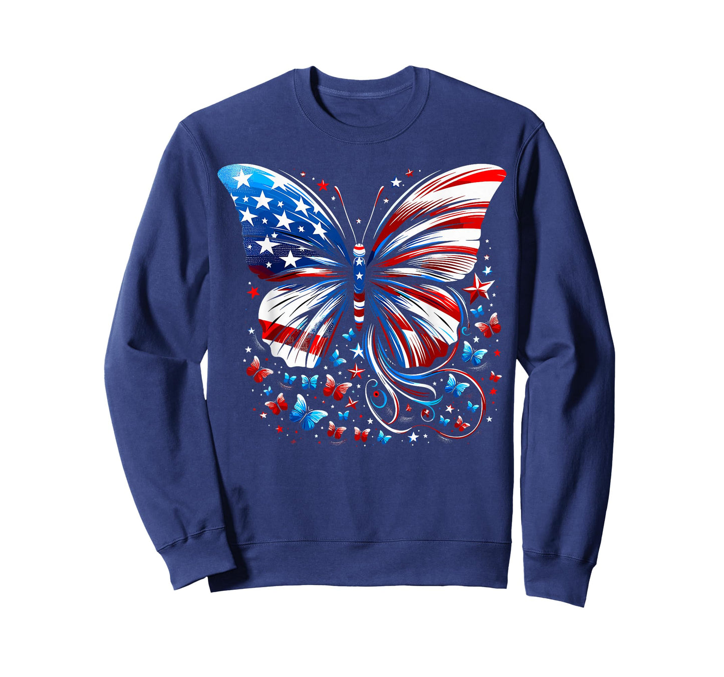 Butterfly USA Flag Cute 4th Of July Funny American Butterfly T-Shirt