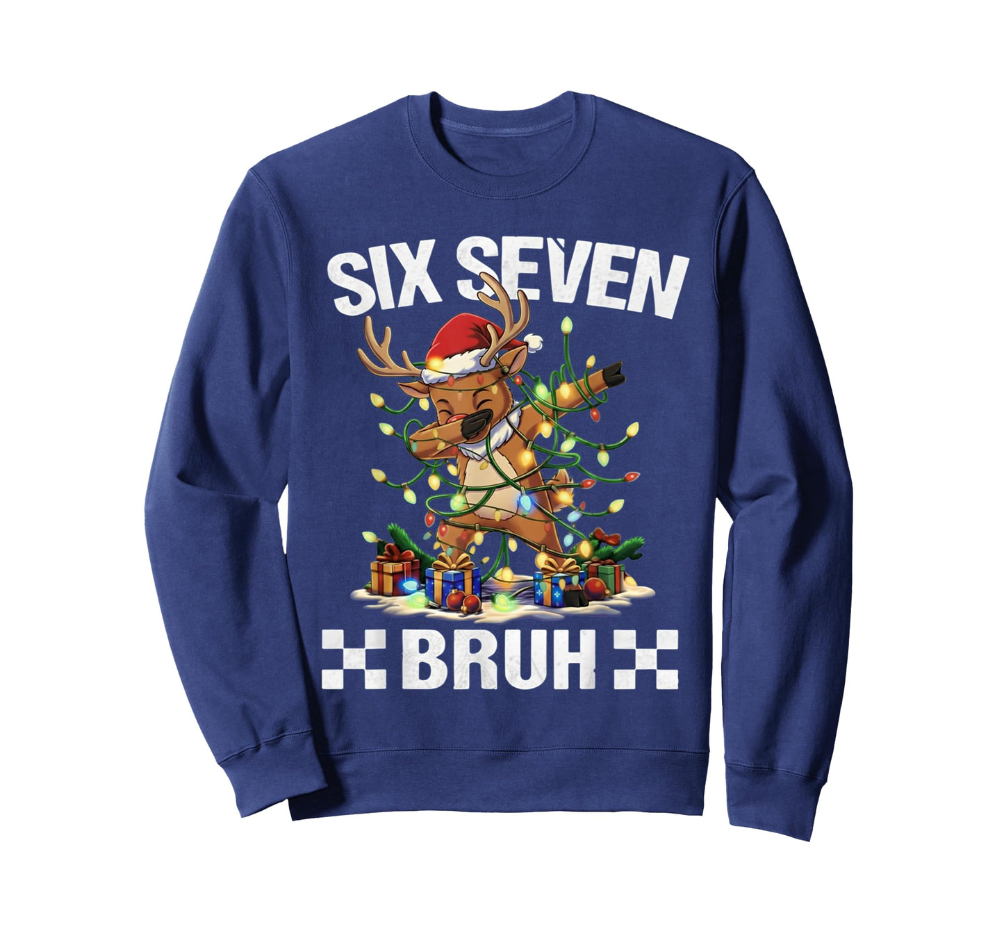 Funny 67 Christmas Six Seven Meme Dabbing Reindeer Boys T-Shirt