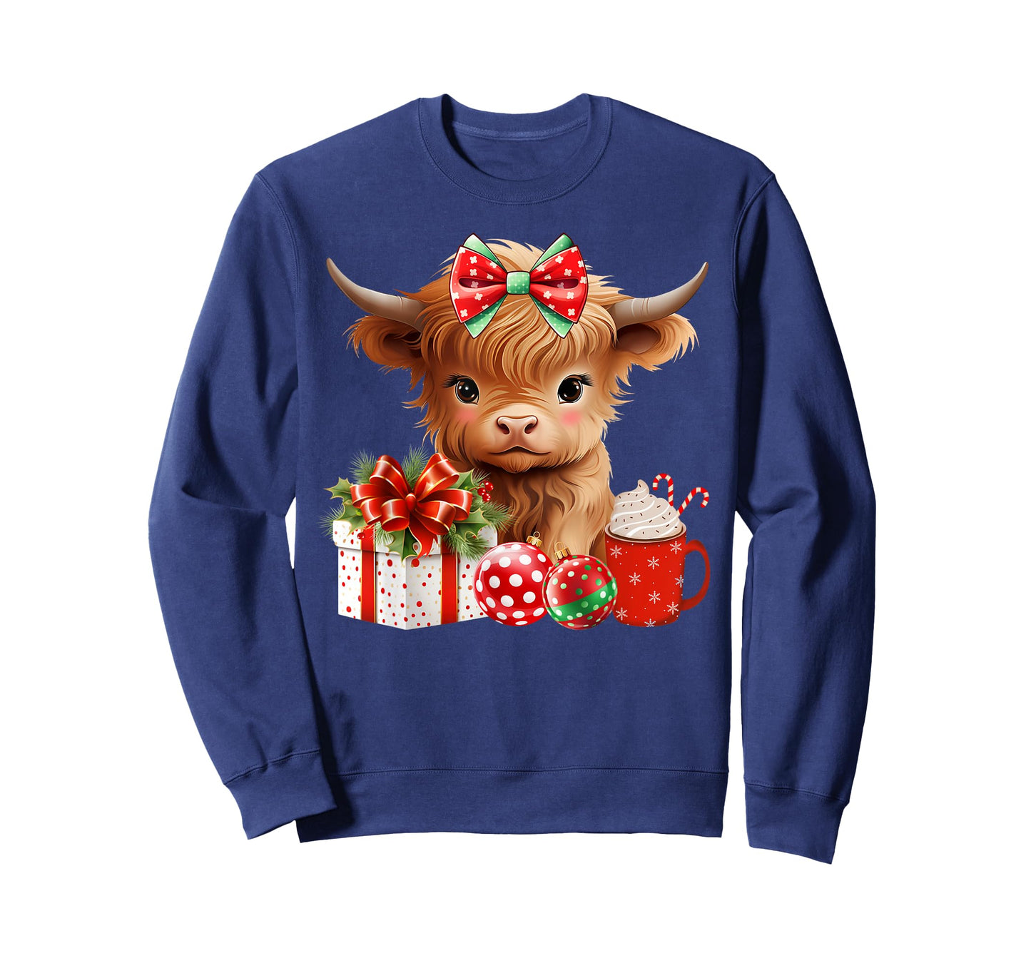 Cute Baby Highland Cow Merry Christmas Farmer Cow Xmas T-Shirt