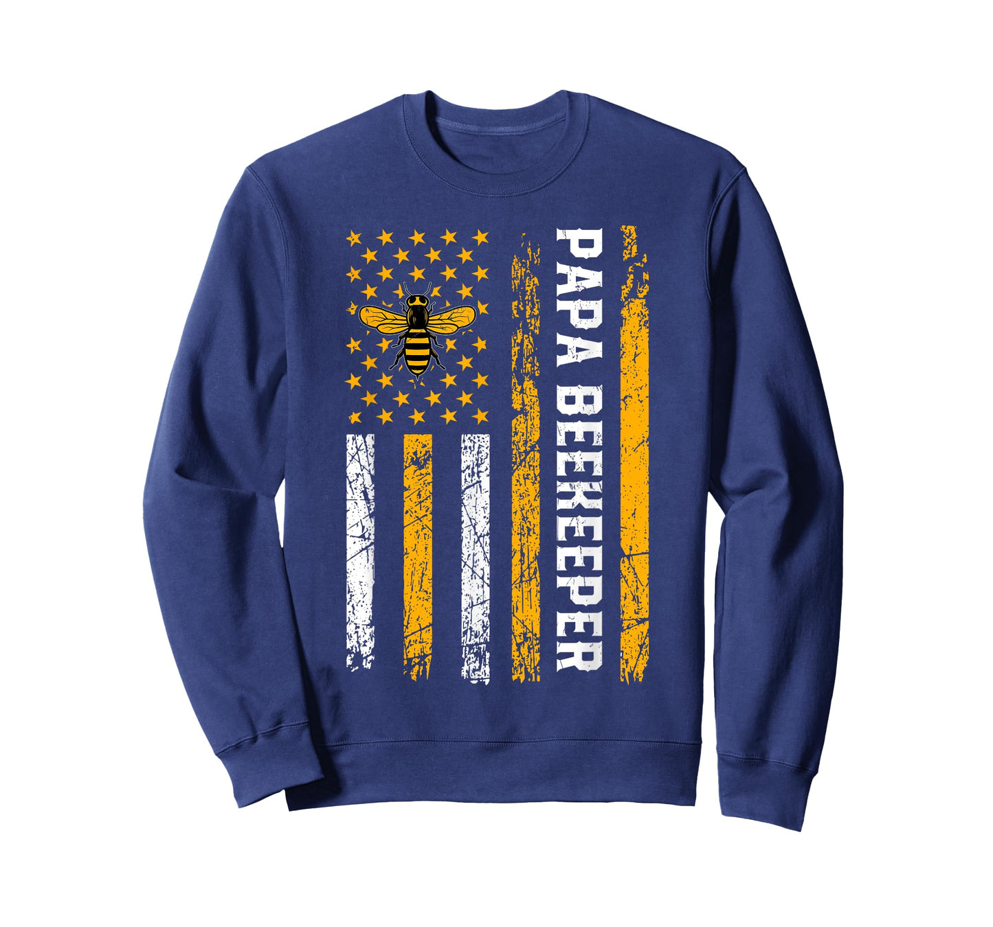 Papa Beekeeper - American Flag Bees Honey Apiarist Lover Dad T-Shirt