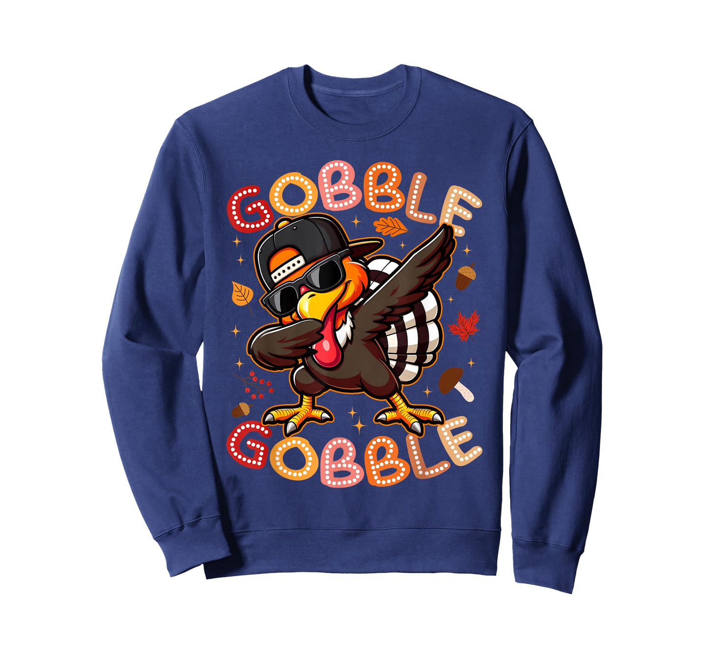 Dabbing Turkey Gobble Pilgrim Thanksgiving Family Kids Mens T-Shirt