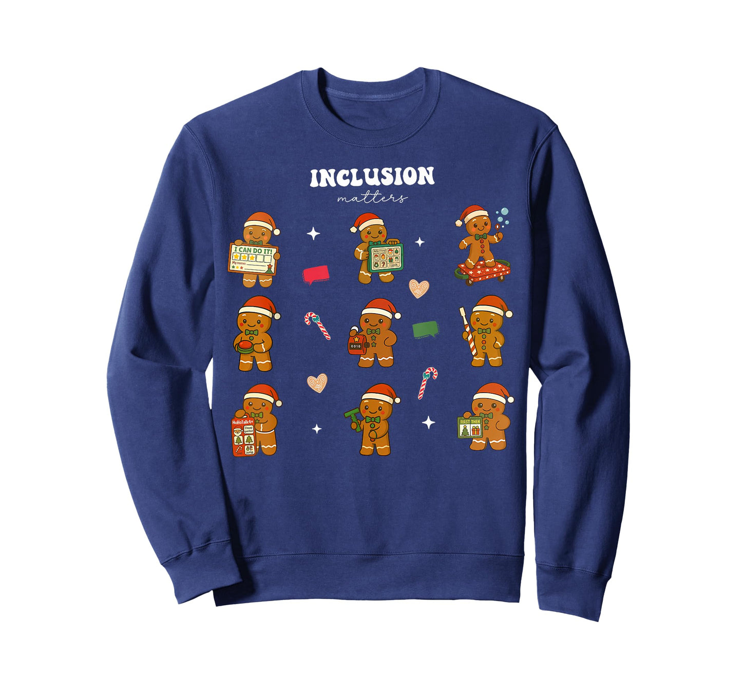 Christmas Inclusion Matter Gingerbread Neurodivergent Autism T-Shirt