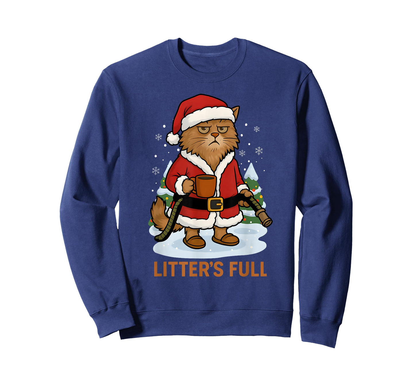 Hilarious Litter’s Full Funny Coffee Cat Lovers Christmas T-Shirt
