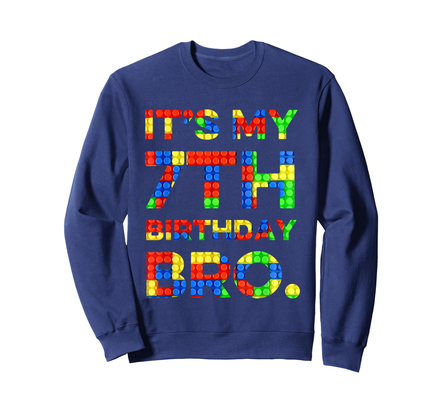 Cute 7th Birthday Shirt 7 Years Old Block Building Boys T-Shirt