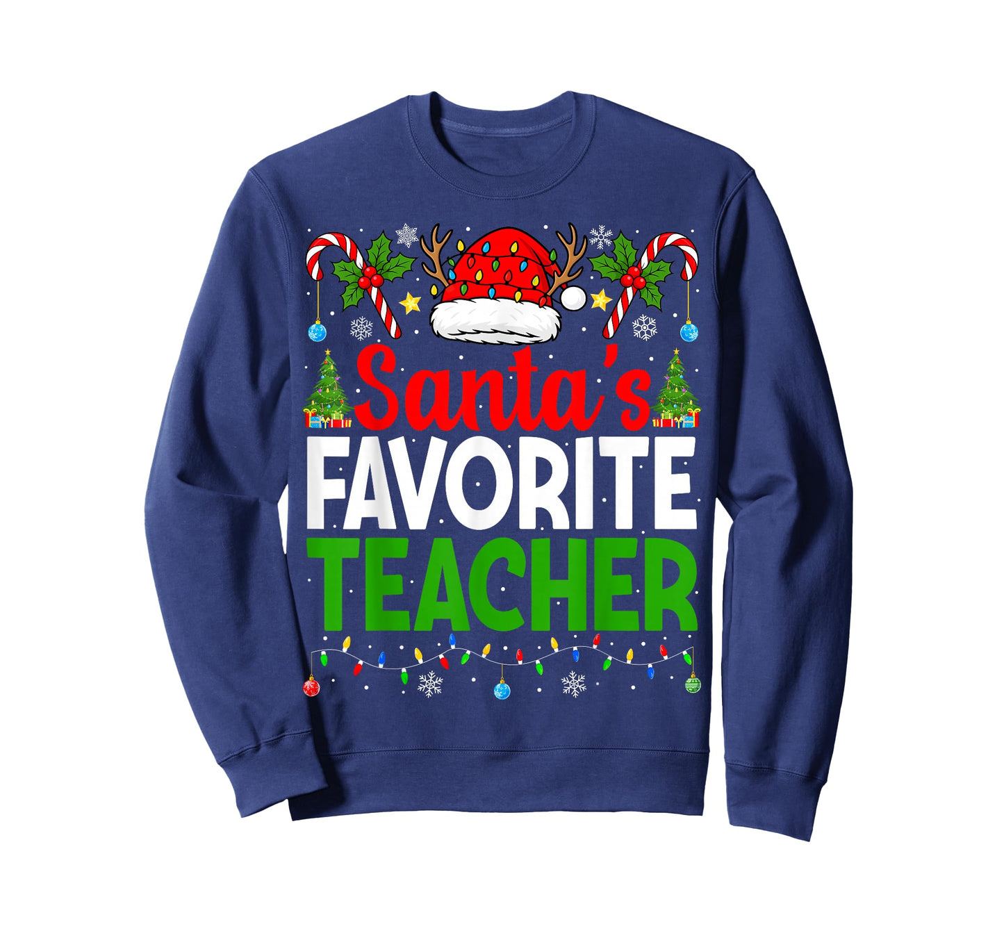 Santa's Favorite Teachers Christmas Funny Christmas Teacher T-Shirt
