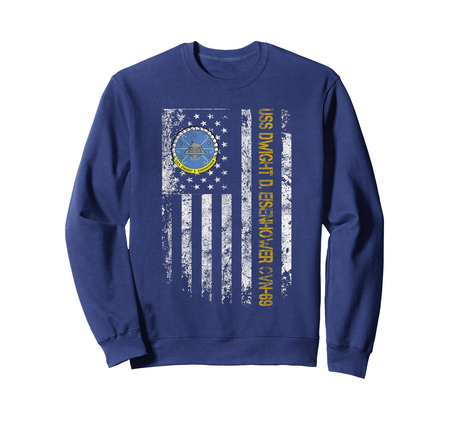 USS Dwight Eisenhower CVN-69 Aircraft Carrier Veteran Flag T-Shirt