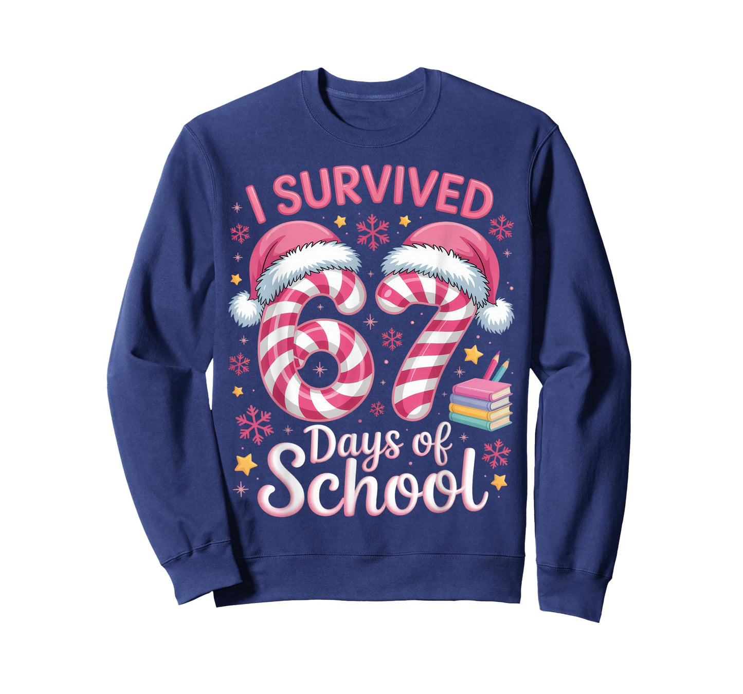 I Survived 67 Days of School Funny Student Winter Holiday T-Shirt