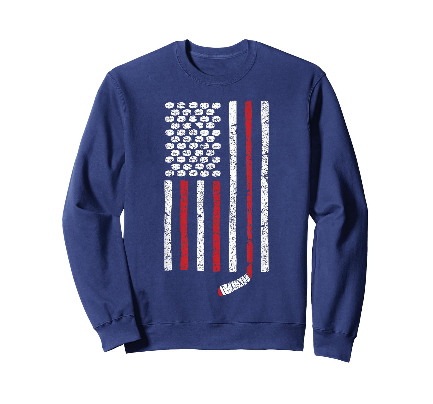 Hockey Stick and Puck American Flag T-Shirt