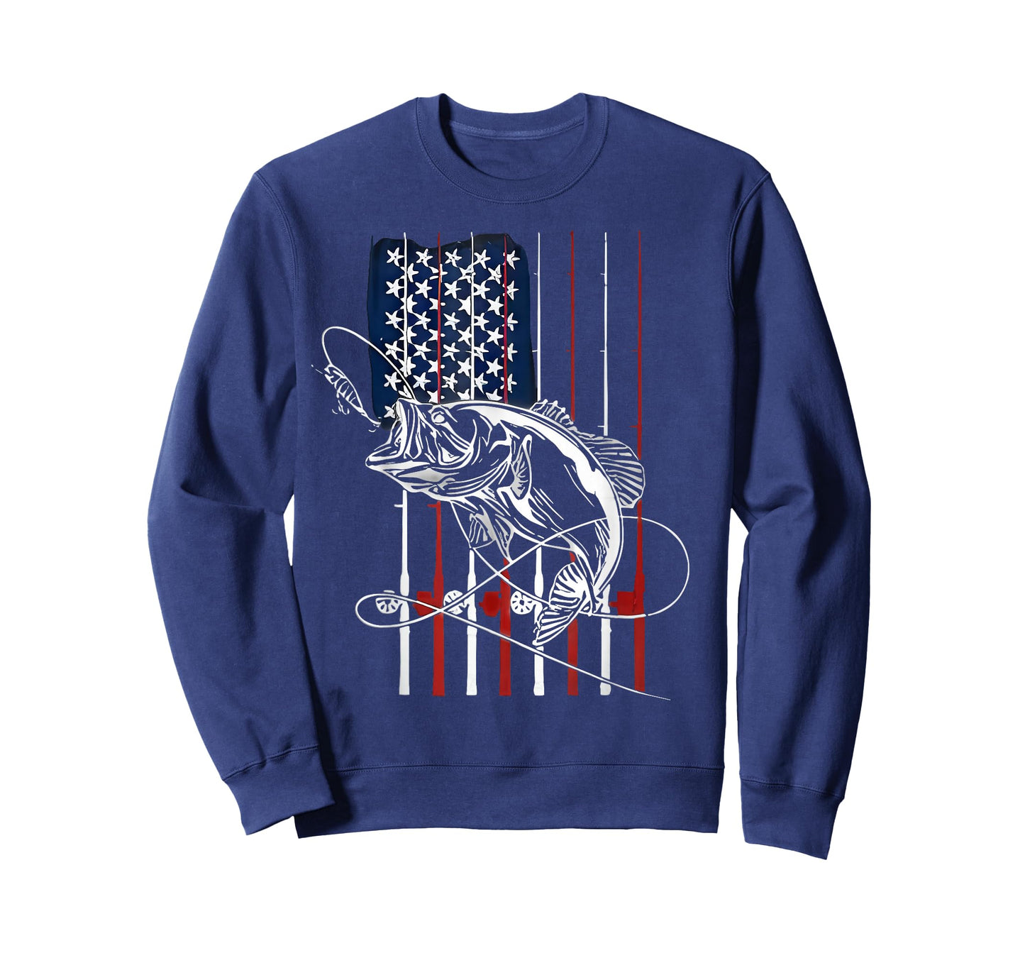 Fishing American Flag Vintage USA Bass Fisherman T-Shirt