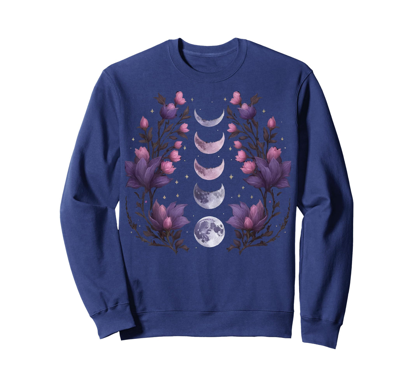Celestial Moon Phase BOHO Wildflowers Zodiac Witchcore T-Shirt