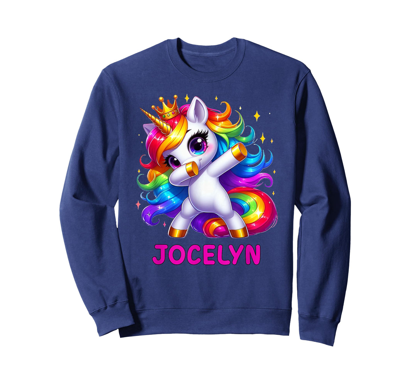 JOCELYN Personalized Name Dabbing Unicorn Birthday Queen T-Shirt