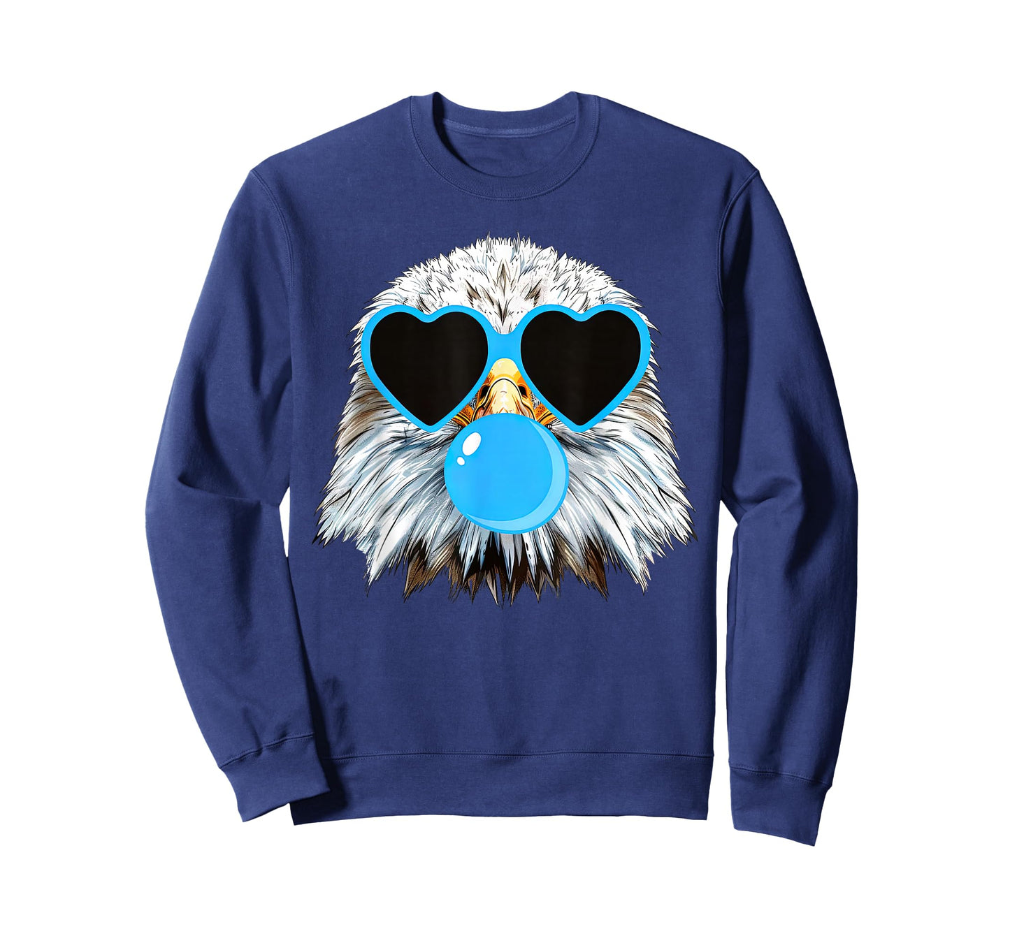 Cute Eagle Blowing Bubblegum Wearing Heart Glasses Costume T-Shirt