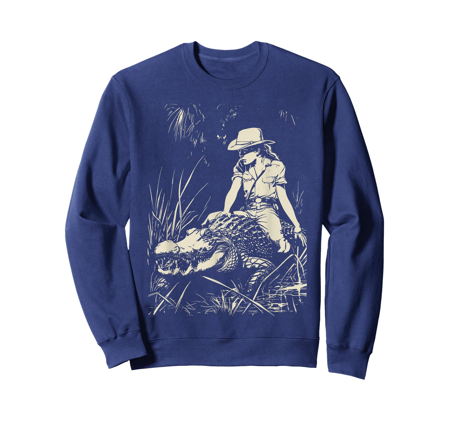 Girl riding Alligator | Weird Funny Florida Crocodile Meme T-Shirt