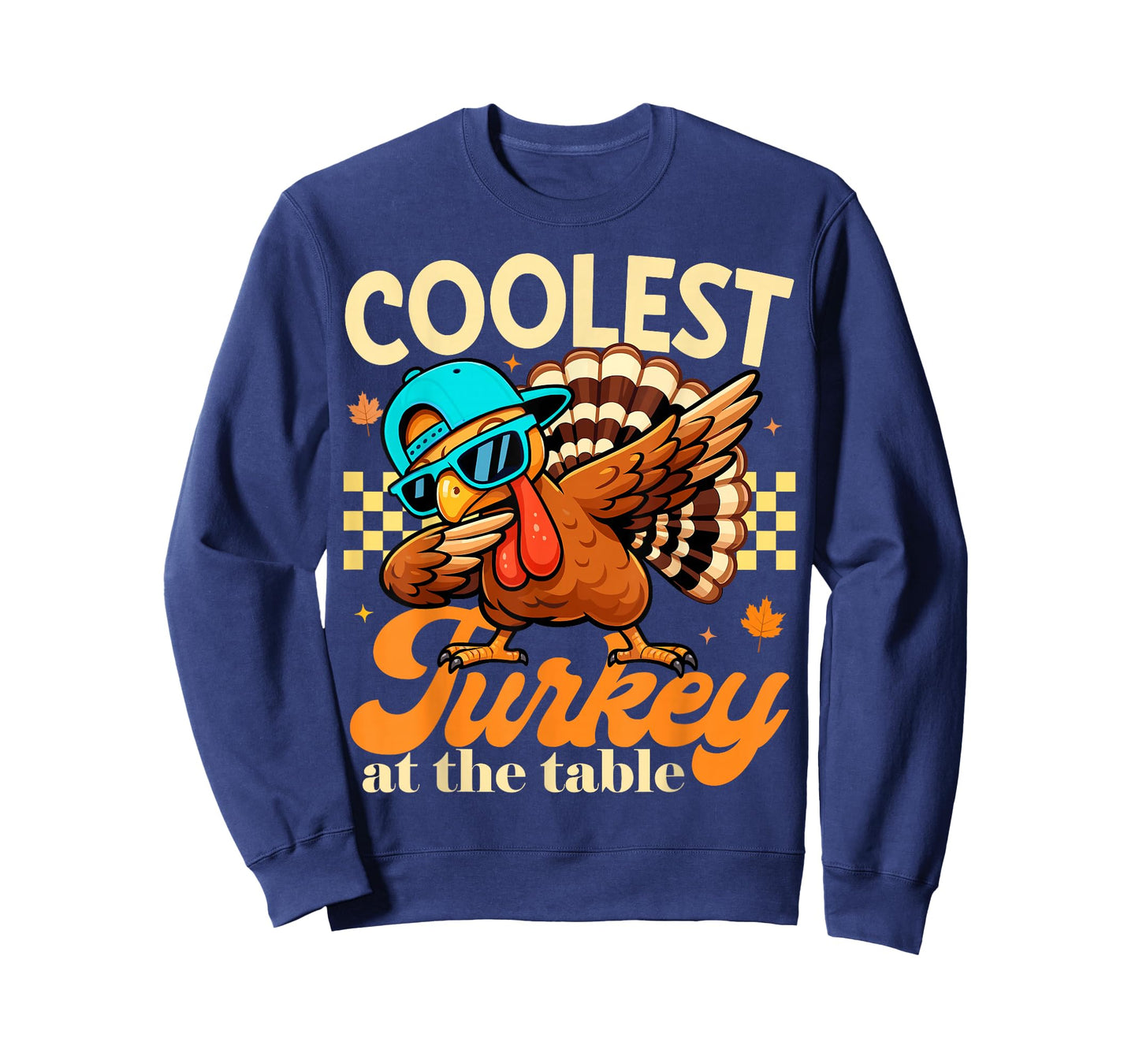 Coolest Turkey at Table Funny Bird Toddler Boys Thanksgiving T-Shirt