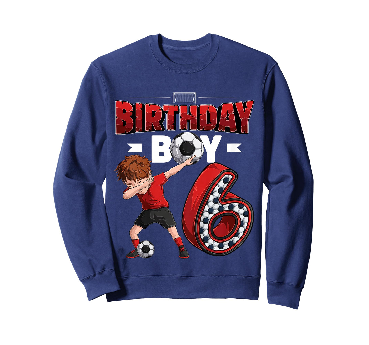 Kids dabbing boy 6 year old Soccer Player 6th birthday party T-Shirt