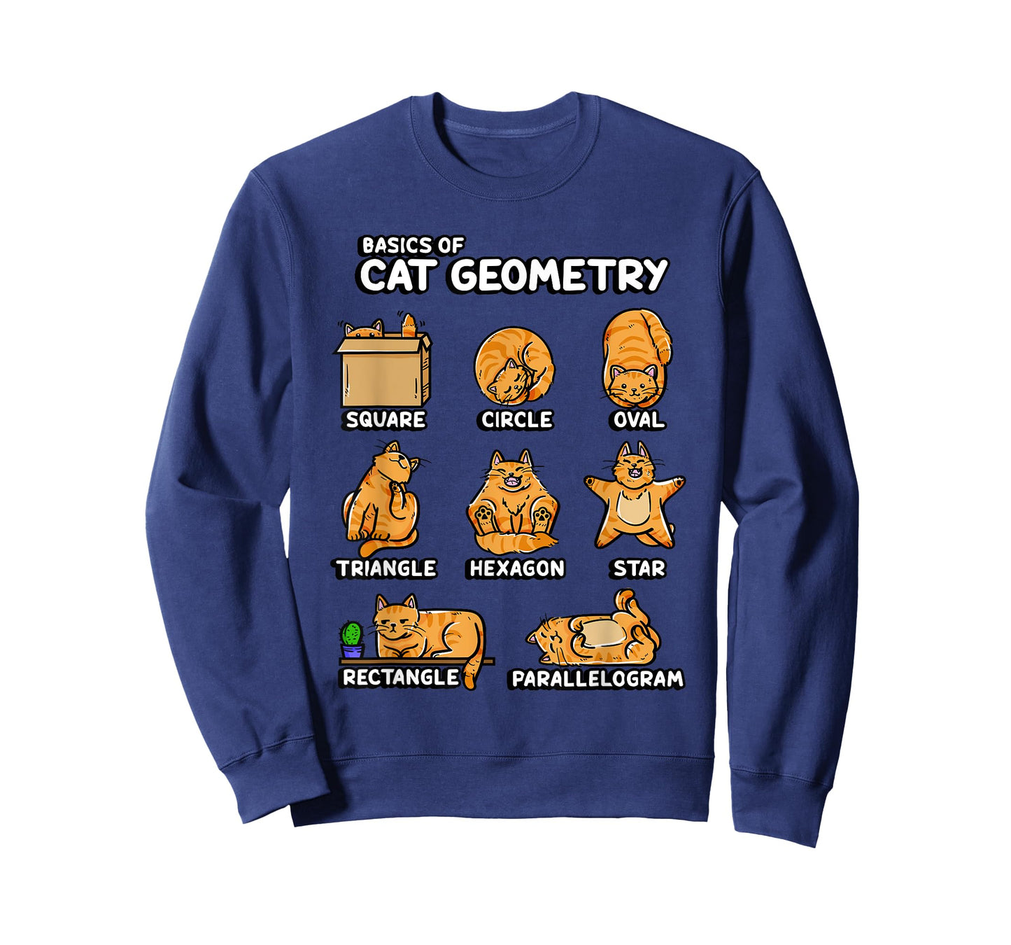 Basic Cat Geometry Cute Cat Cat Lover Cat Owner Math School T-Shirt