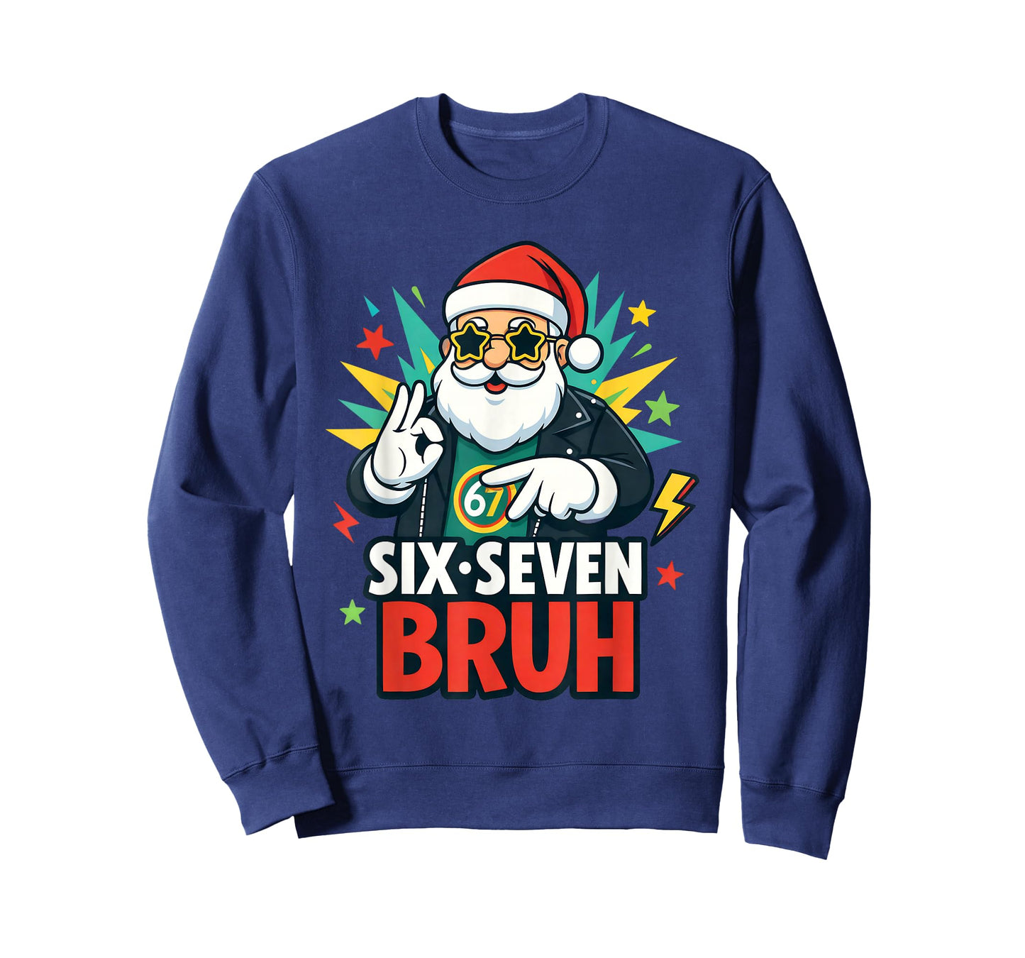 Bruh 67 Six Seven 6 7 Meme gen Alpha Christmas gen z Xmas T-Shirt