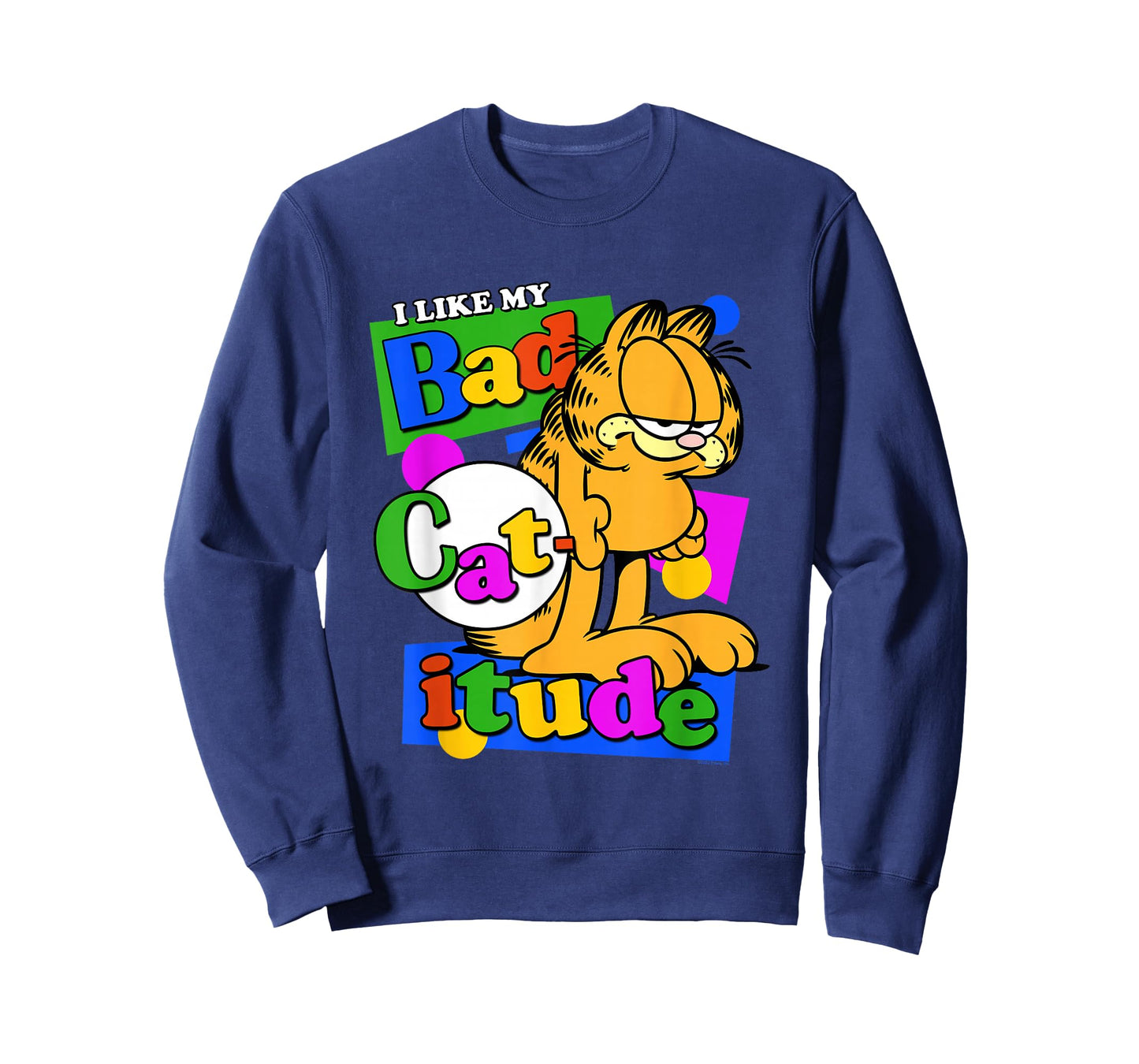 Garfield I Like My Bad Catitude Retro Cartoon Cat T-Shirt