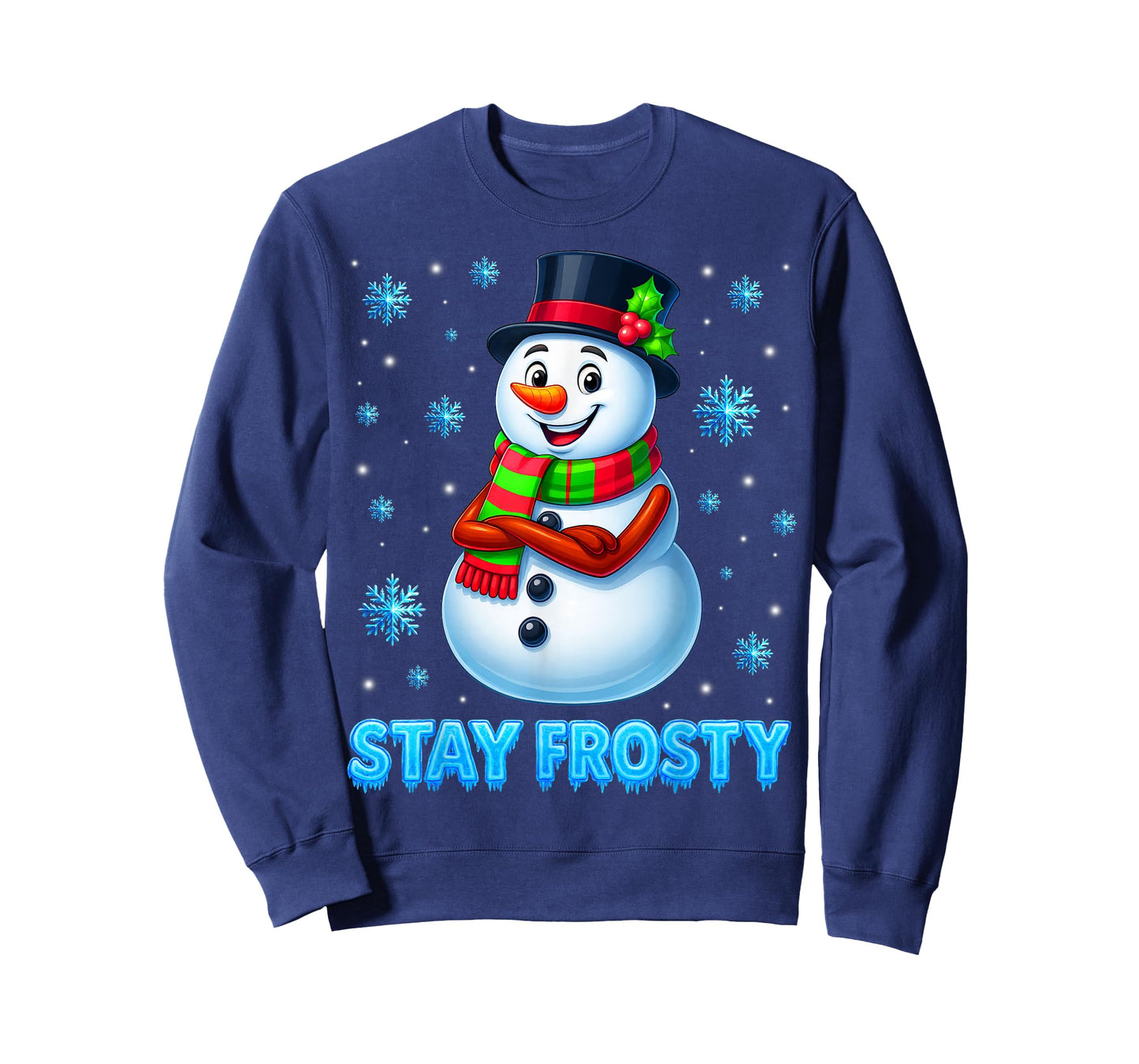 Stay Frosty Funny Snowman Pjs Christmas Xmas Kids Men Women T-Shirt