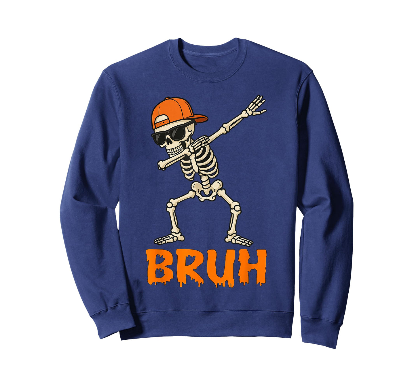 Bruh Dabbing Skeleton Funny Mens Kids Boys Halloween T-Shirt