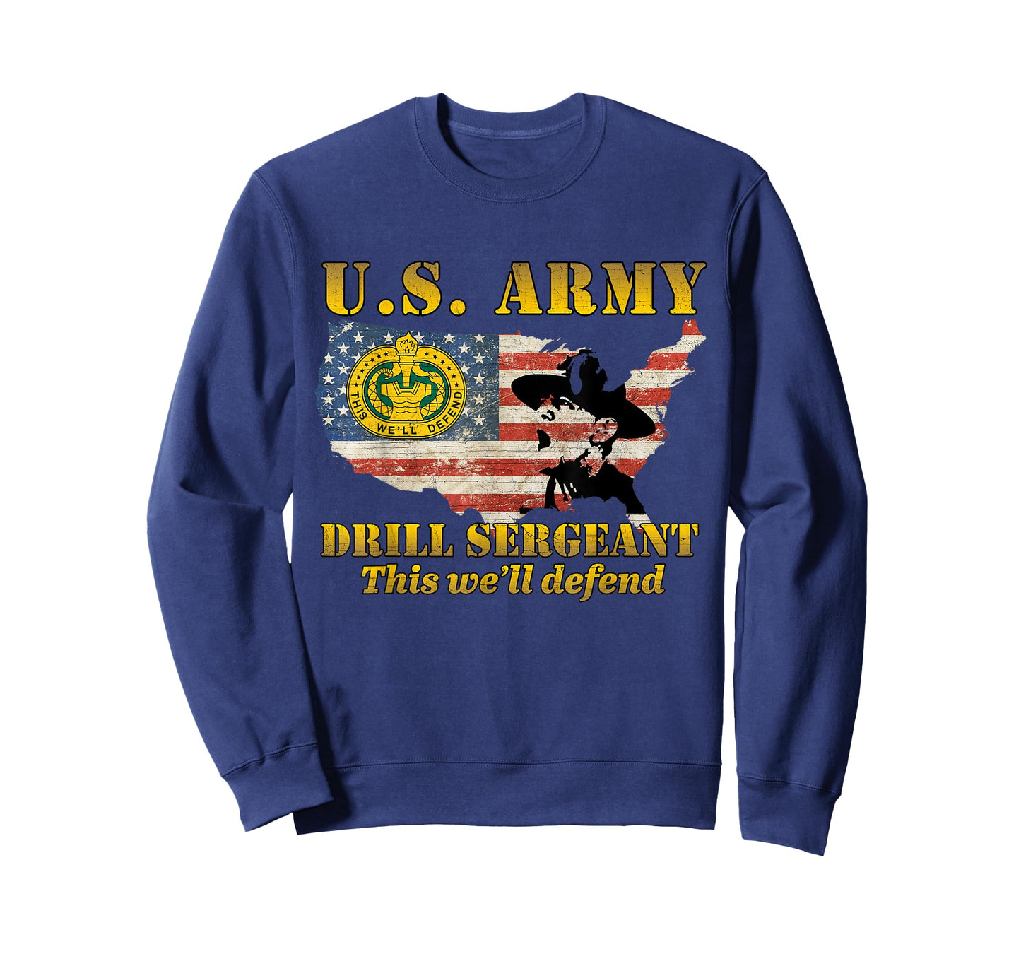 Us Army Drill Sergeant Military Drill American Flag Gifts T-Shirt for Women Men
