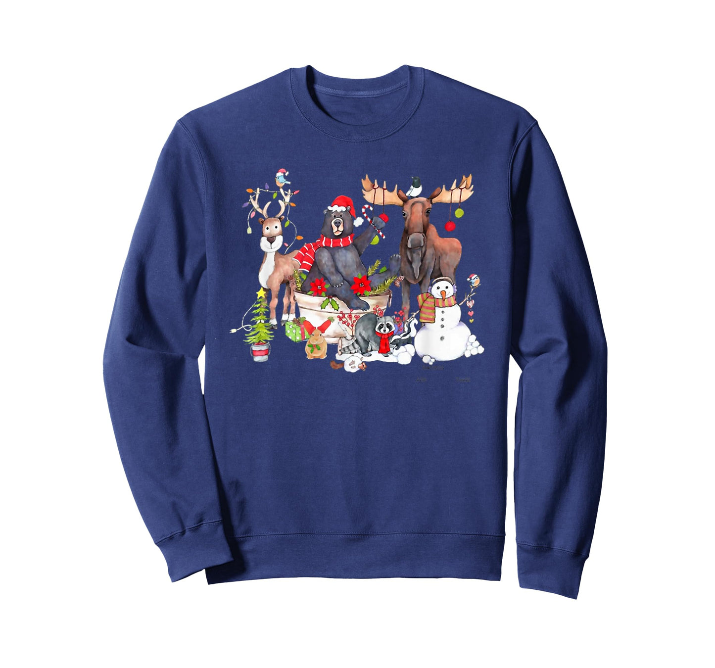 Funny Woodland Critter Christmas Gathering for Animals Loves T-Shirt