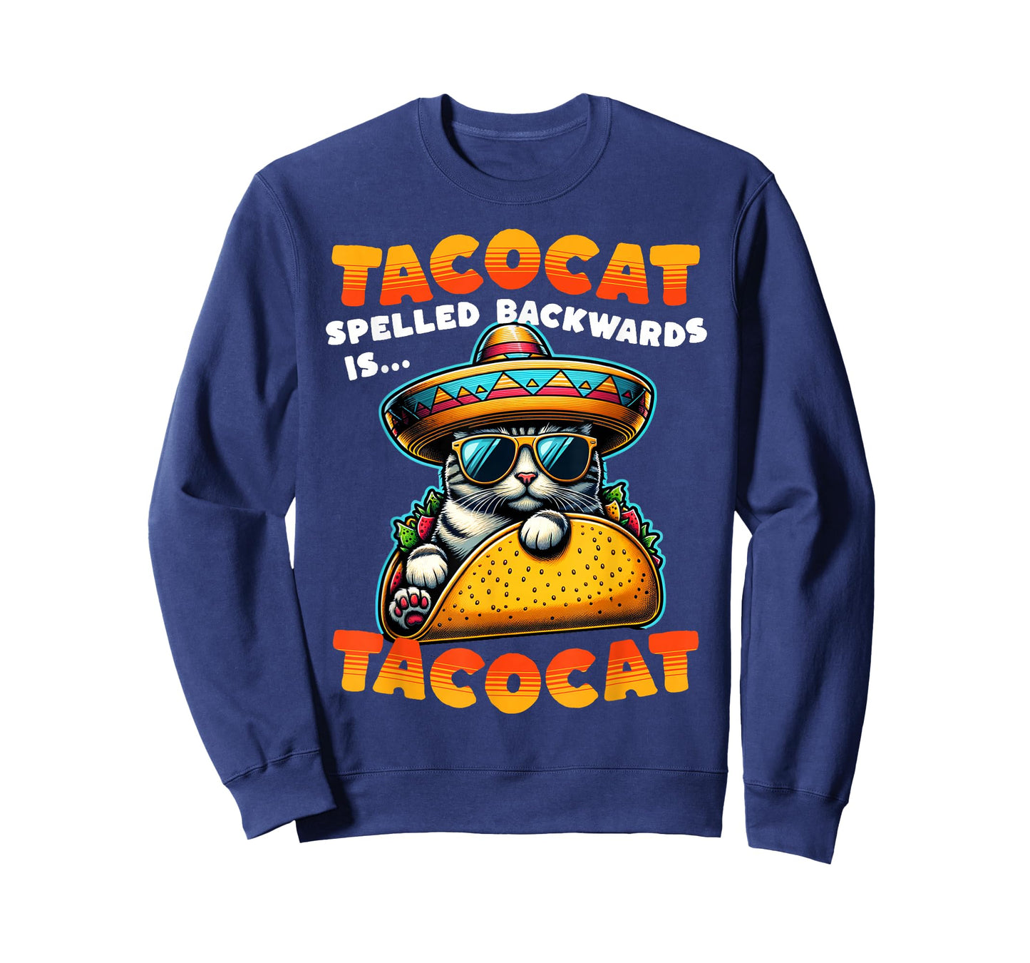 Tacocat Spelled Backwards is Tacocat Funny Mexican Taco Cat T-Shirt