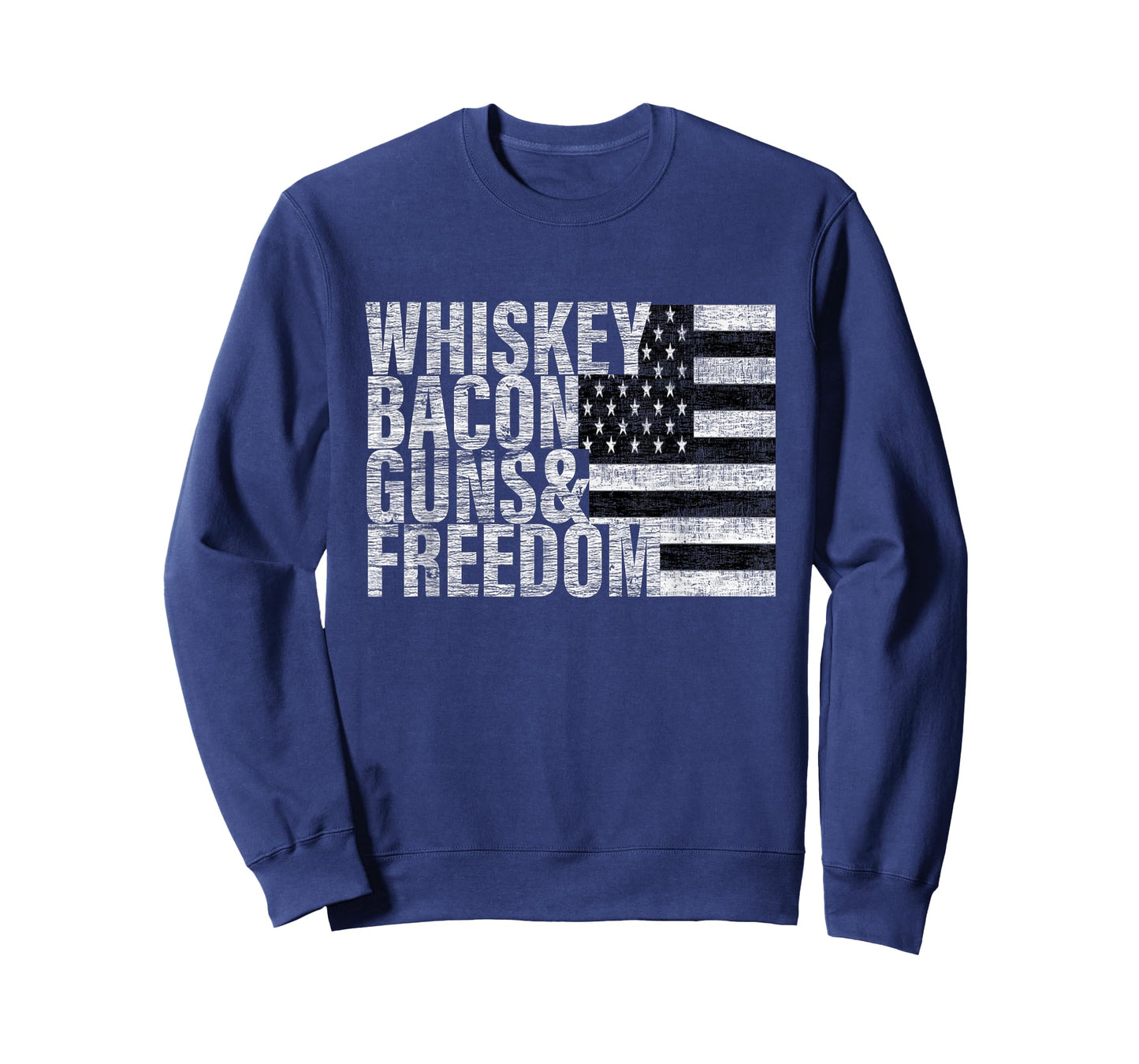 Whiskey Bacon Guns & Freedom T-shirt Flag Tee T-Shirt