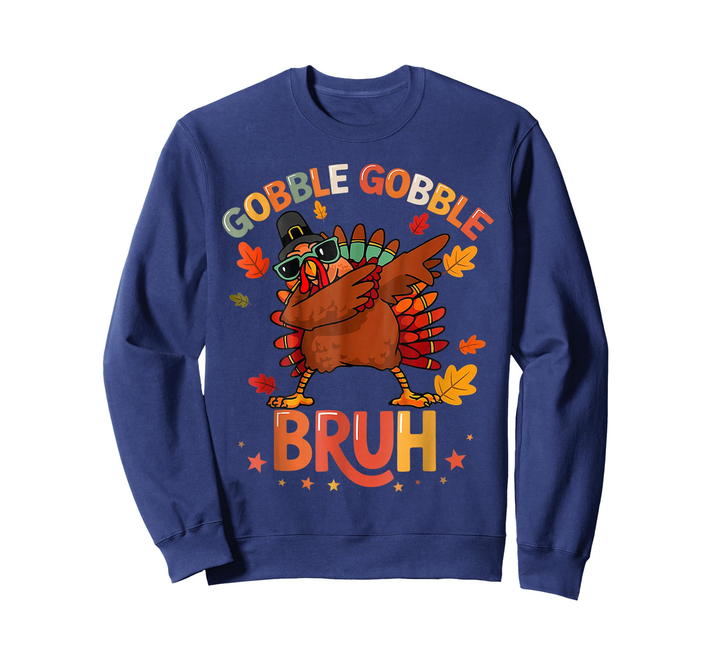 Bruh Funny Thanksgiving Dabbing Turkey Gobble Boys Girls Kid T-Shirt
