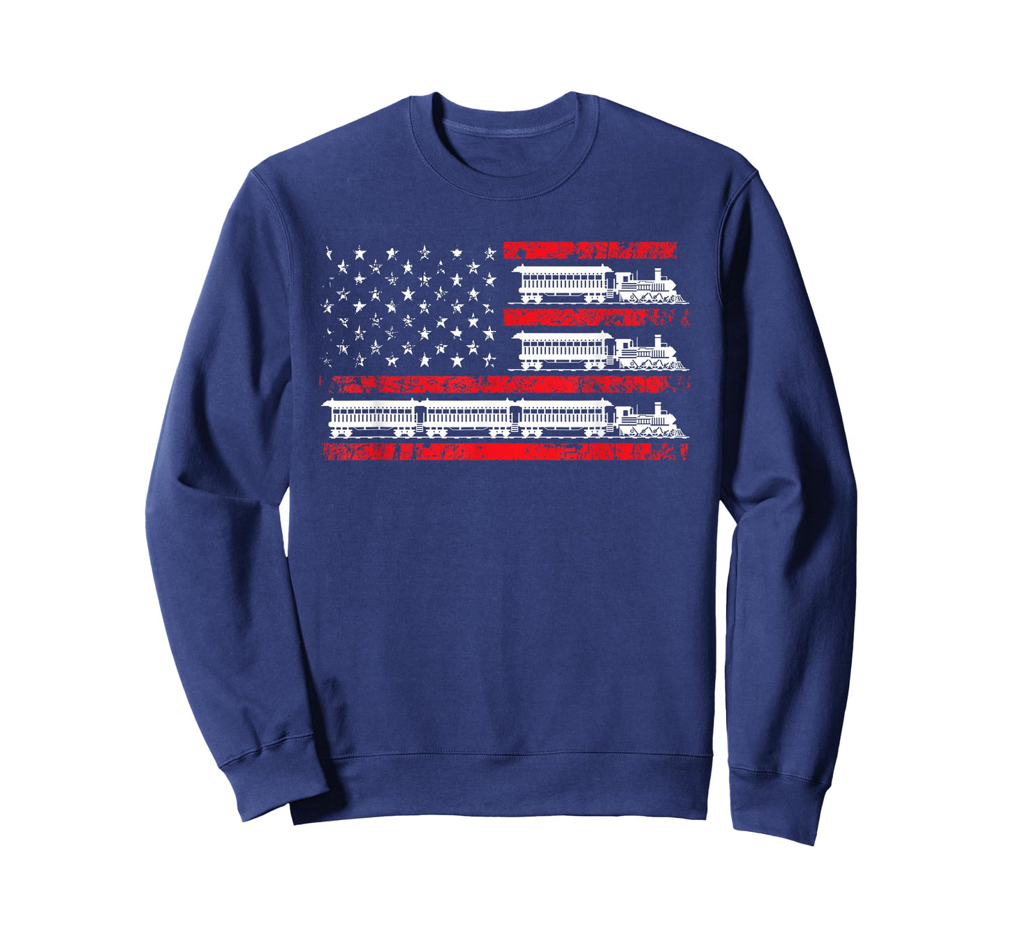 Model Train Patriotic USA Flag Locomotive Model Railroad T-Shirt