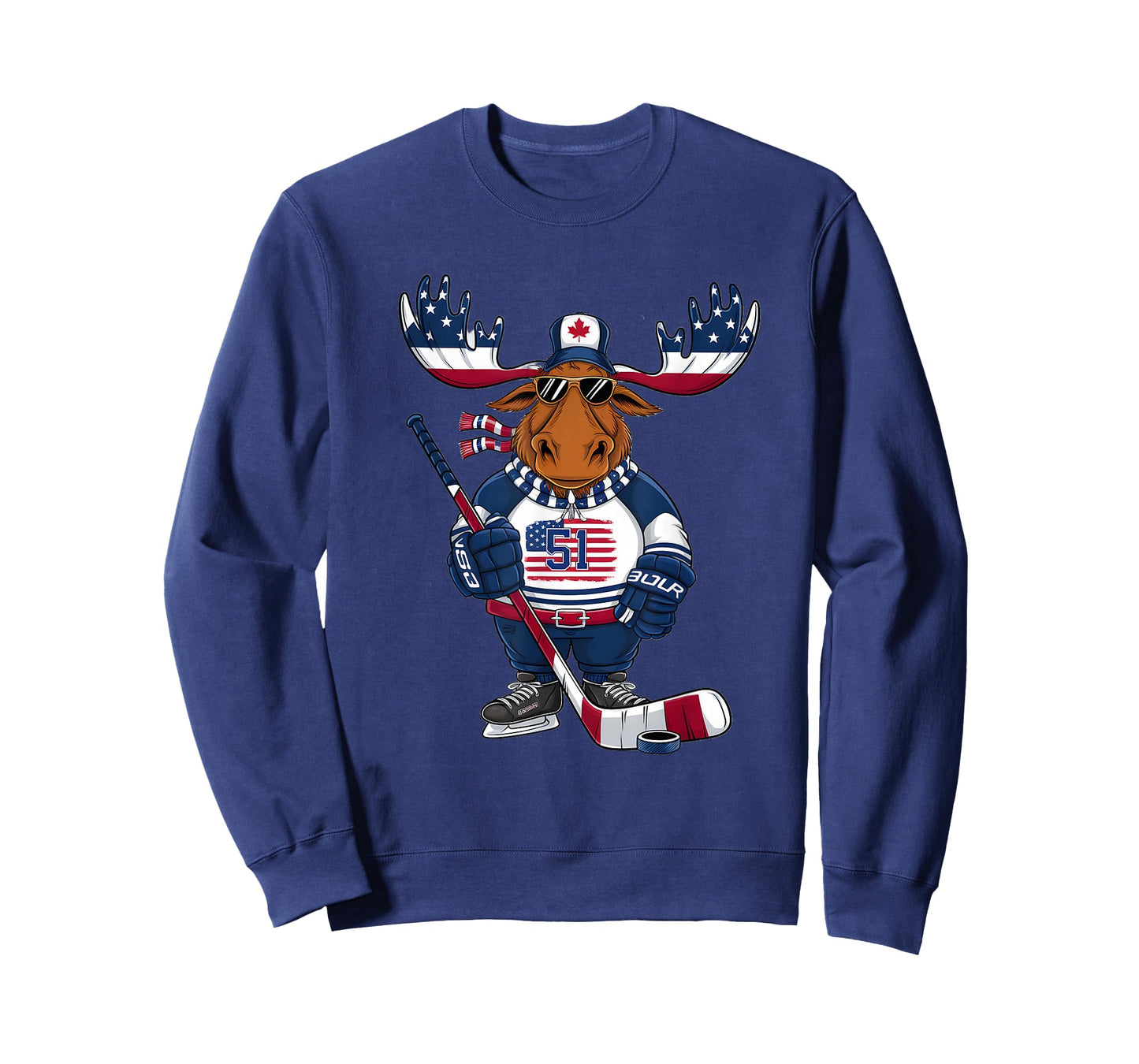 Funny Moose Canada 51 State of USA American Flag T-Shirt