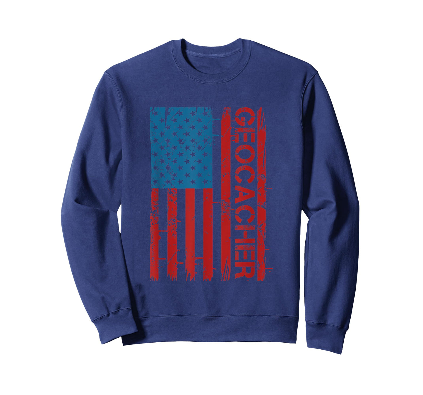 Patriotic American Flag Geocaching Fan For Patriot Geocacher Women Men T-Shirt