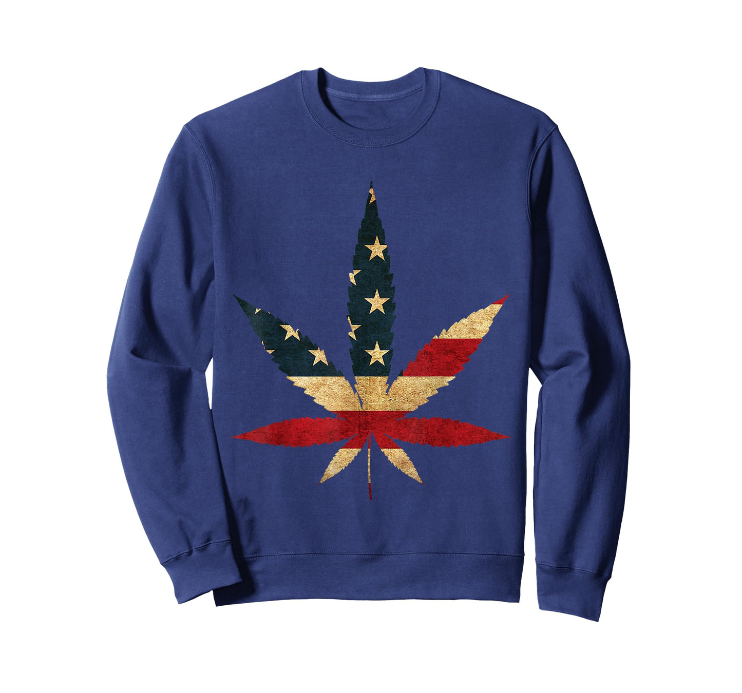 Marijuana Leaf USA Flag graphic - Funny US Weed Legalization T-Shirt