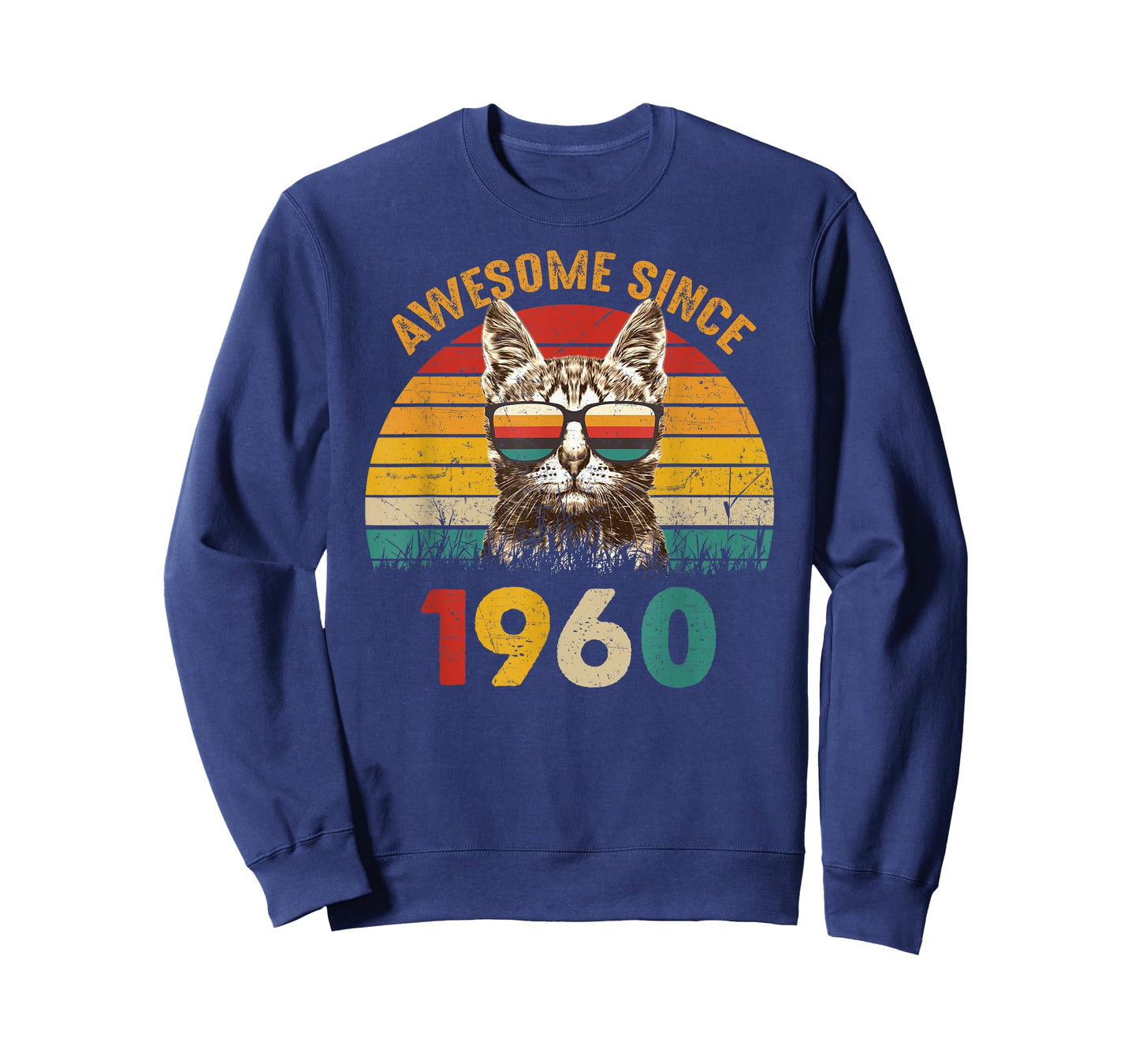 65th Birthday Gift Vintage Cat Lover Awesome Since 1960 T-Shirt for Men Women