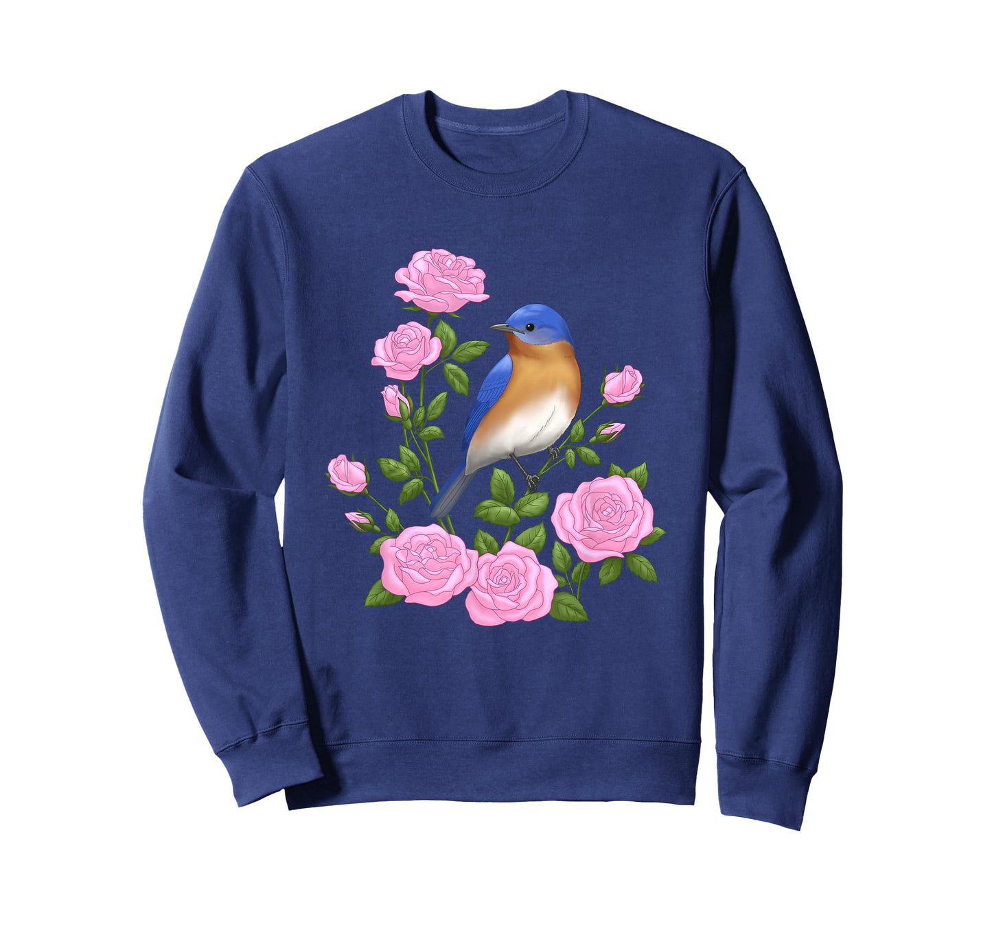 Eastern Bluebird and Pretty Pink Roses T-Shirt