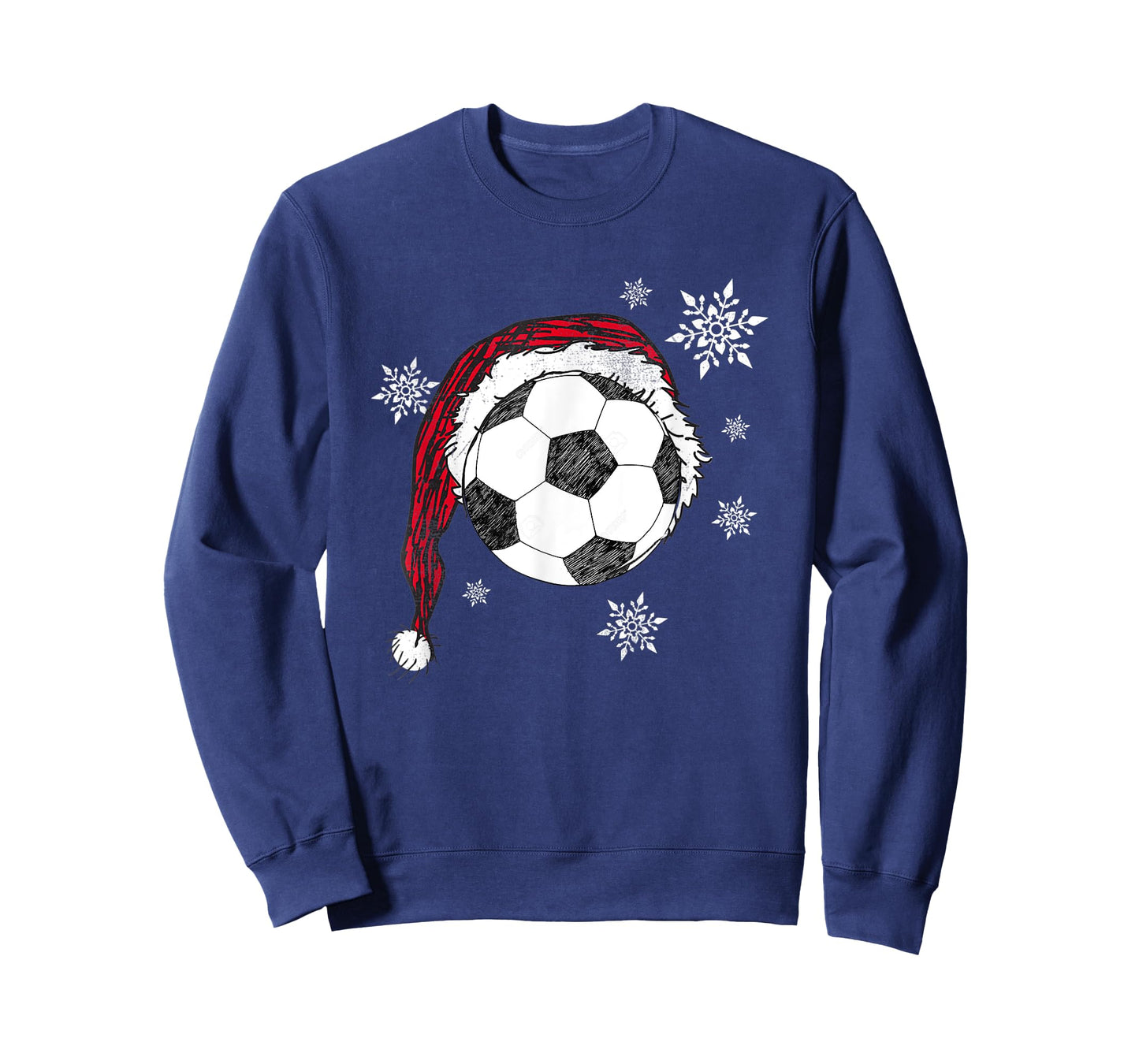 Soccer Santa Hat Christmas Funny Snowflake Holiday Xmas T-Shirt
