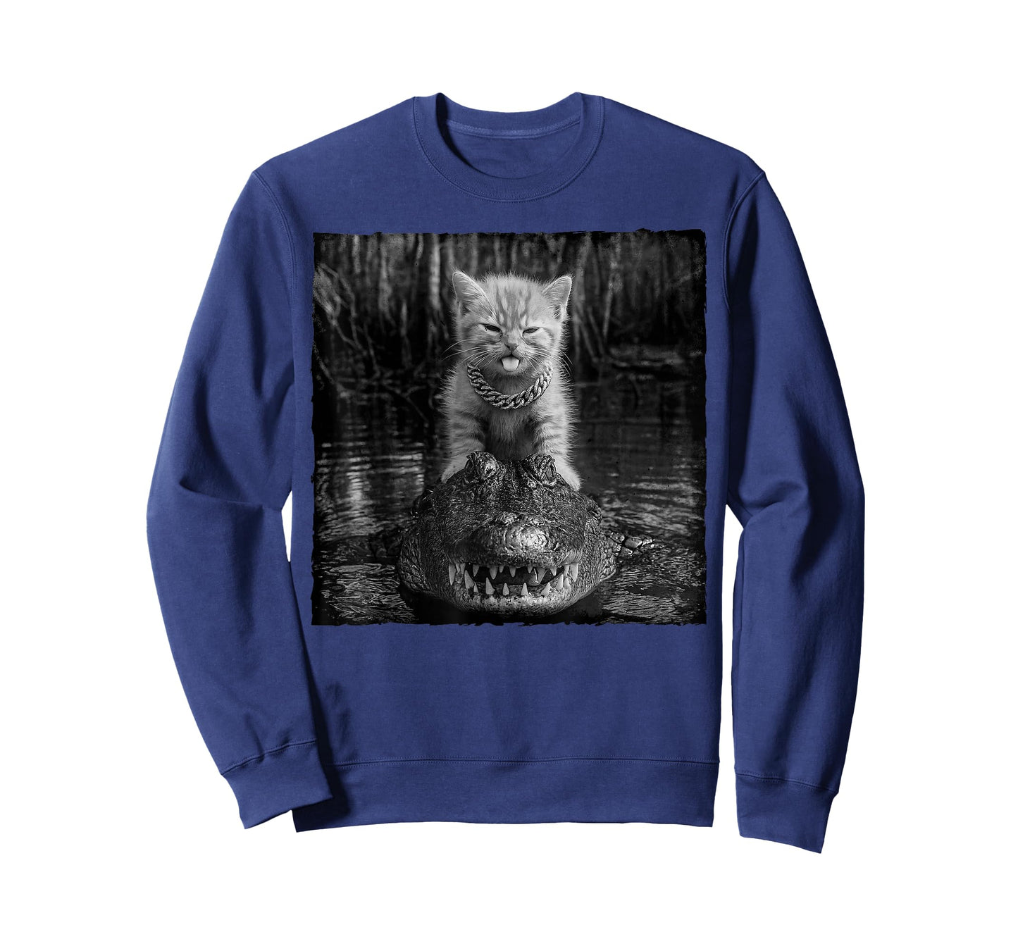 Cat Riding Alligator Funny Cat Meme Cat Gangster Kitten T-Shirt