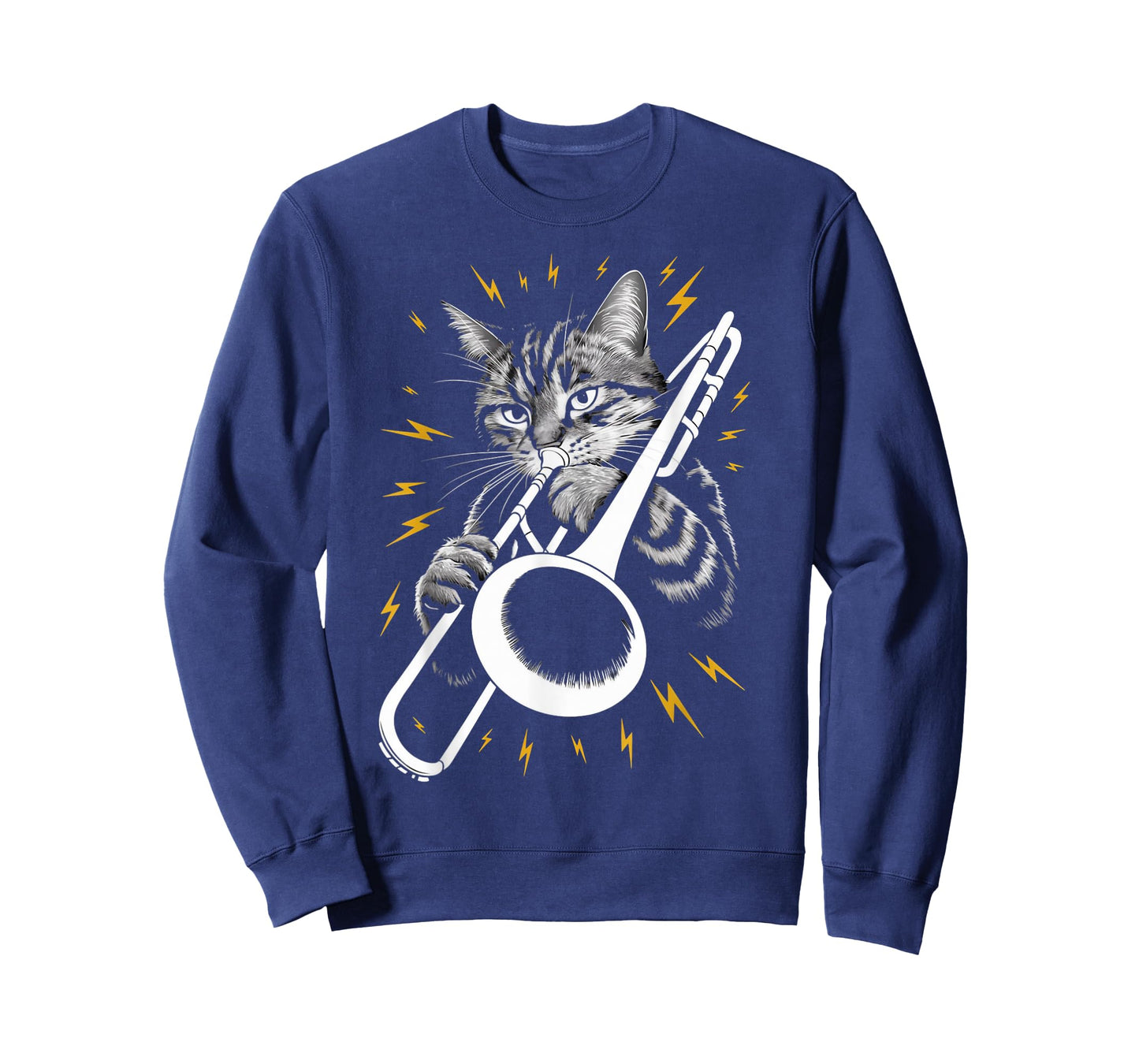 Musik Cat Playing Trombone instrument on Cat Trombonist T-Shirt