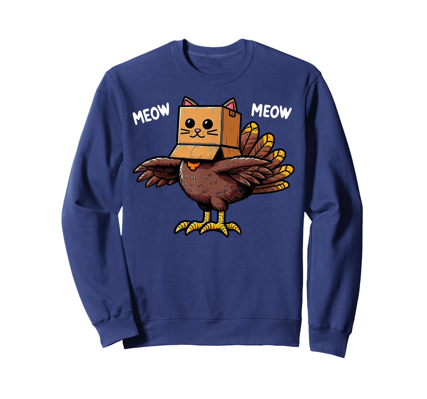 Turkey Meow Meow Fake Cat Funny Thanksgiving Adults Kids T-Shirt