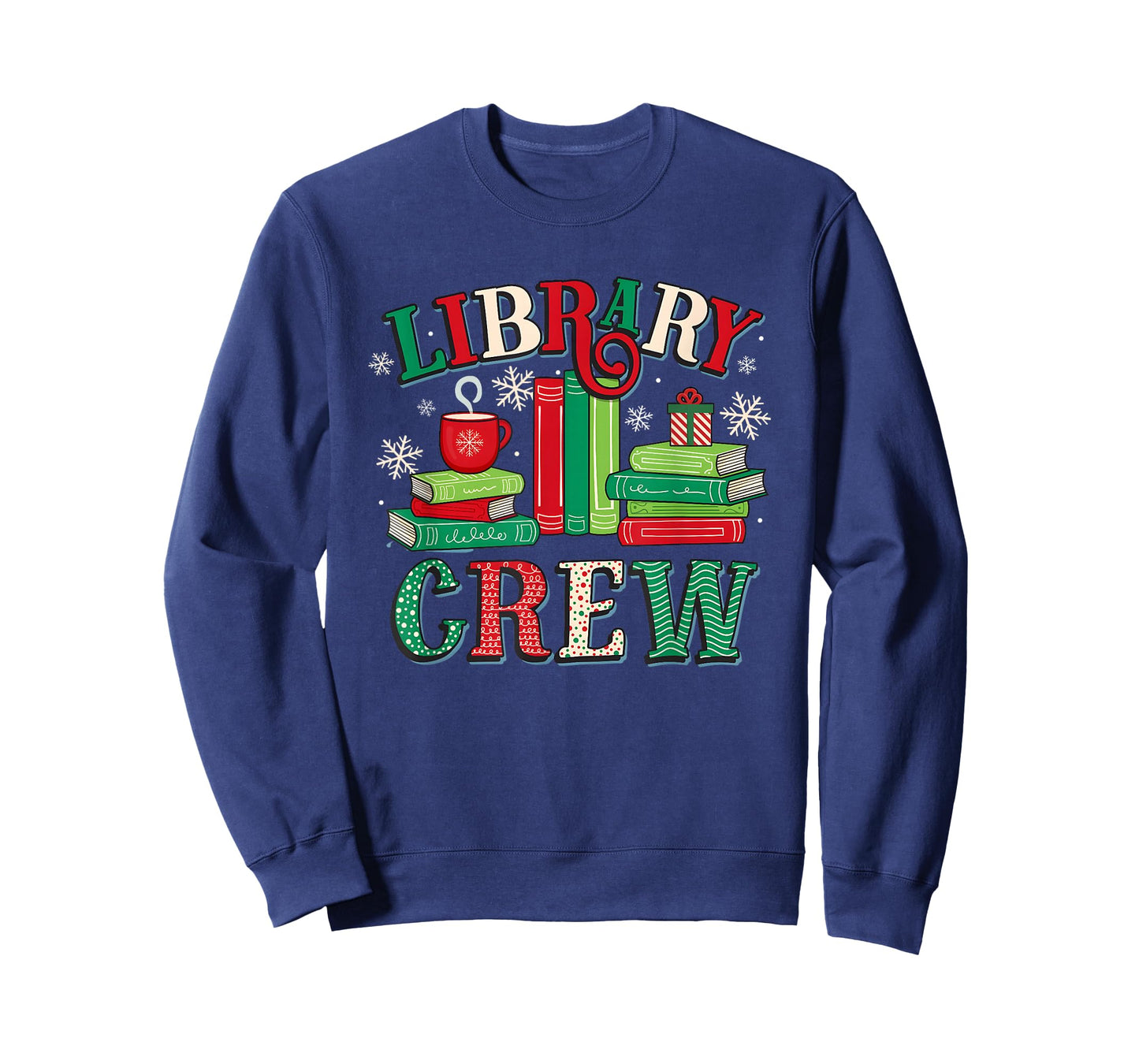 Library Crew Book Lovers Reader Teacher Librarian Christmas T-Shirt