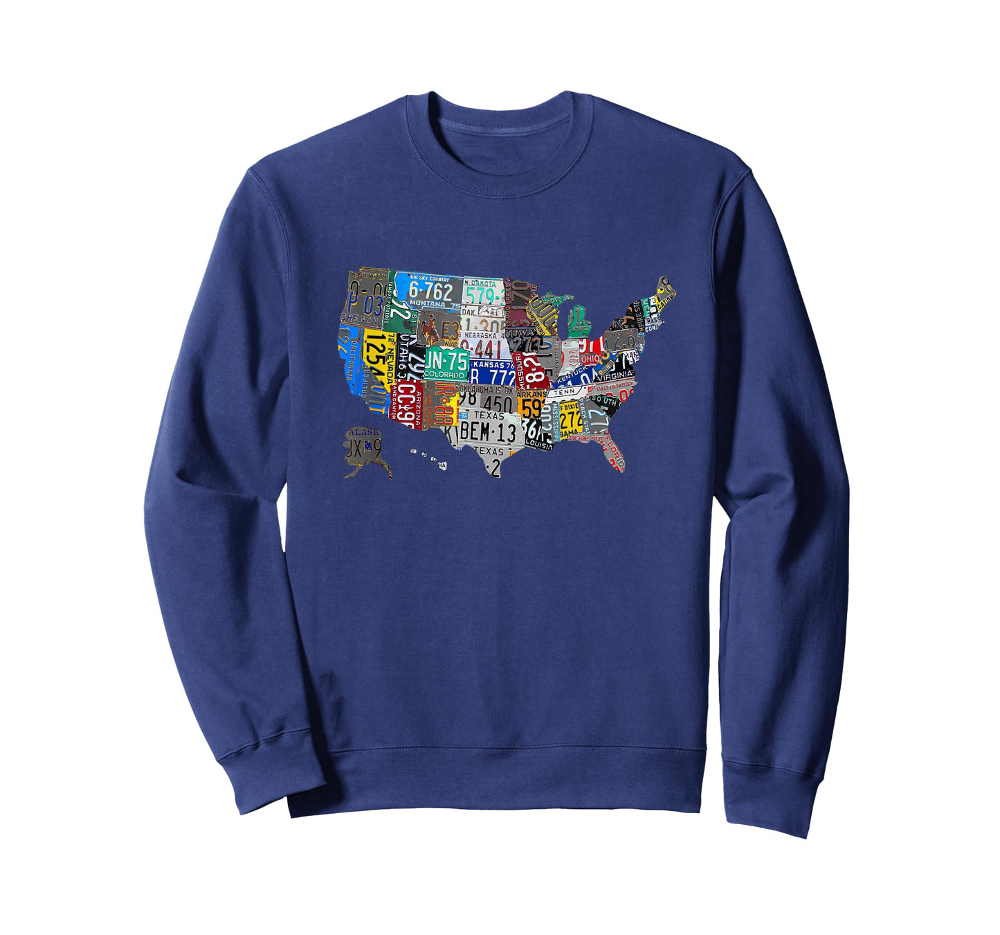 US American United States Map Flag License Plate Art t-shirt T-Shirt