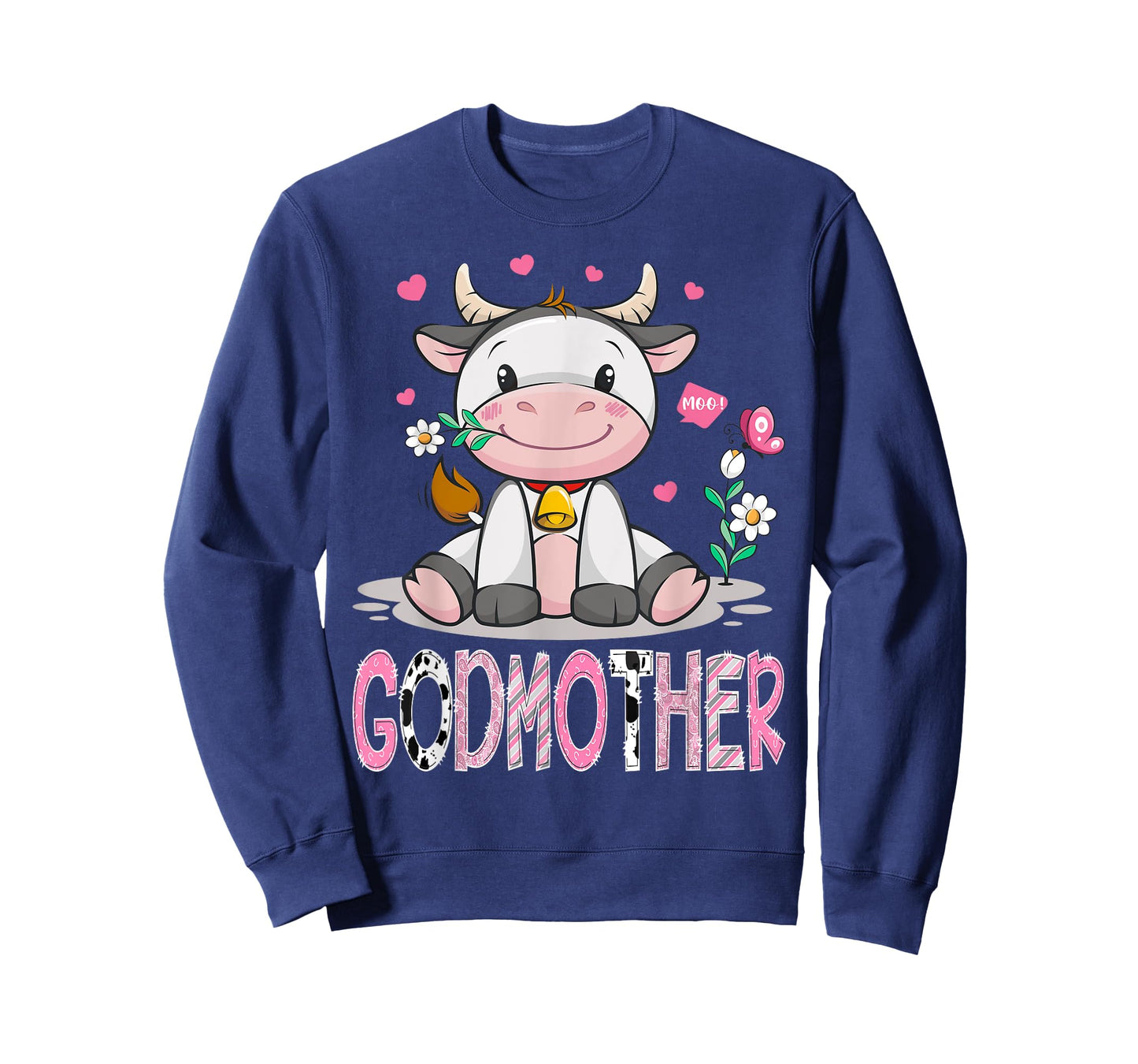 GodMother Cute Cow Moo Farmer Birthday Family Matching T-Shirt