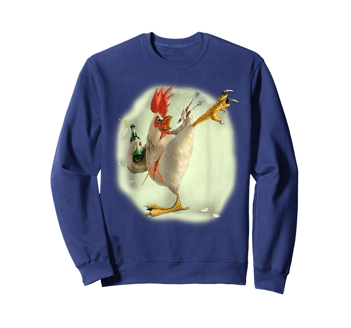 Chicken Beer Karate Kick Cool Chicken Funny Chicken Farmer T-Shirt