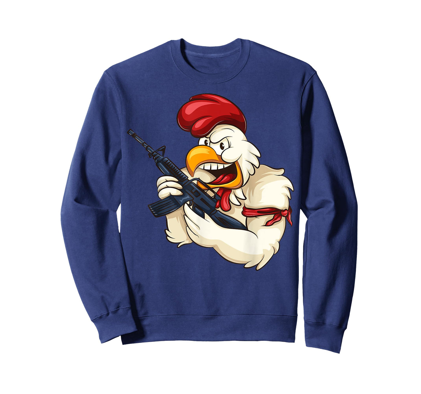 Angry Chicken Cartoon Weapon | Rooster Funny Gun Farmer Gift T-Shirt