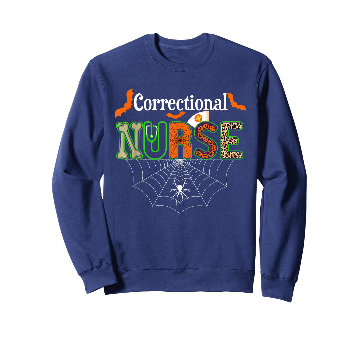 Correctional Nurse Halloween Pumpkin Leopard Stethoscope T-Shirt