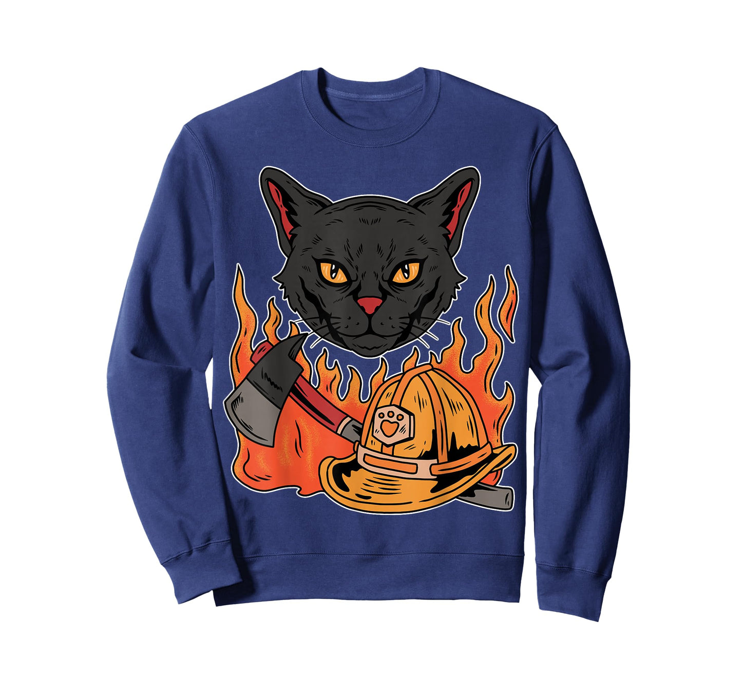 Funny Bombay Cat TUWQXF Cute Cat Lover Designs Unisex-Kids, Adults Cat Lovers All Ages Black Cat Funny Fireman T-Shirt