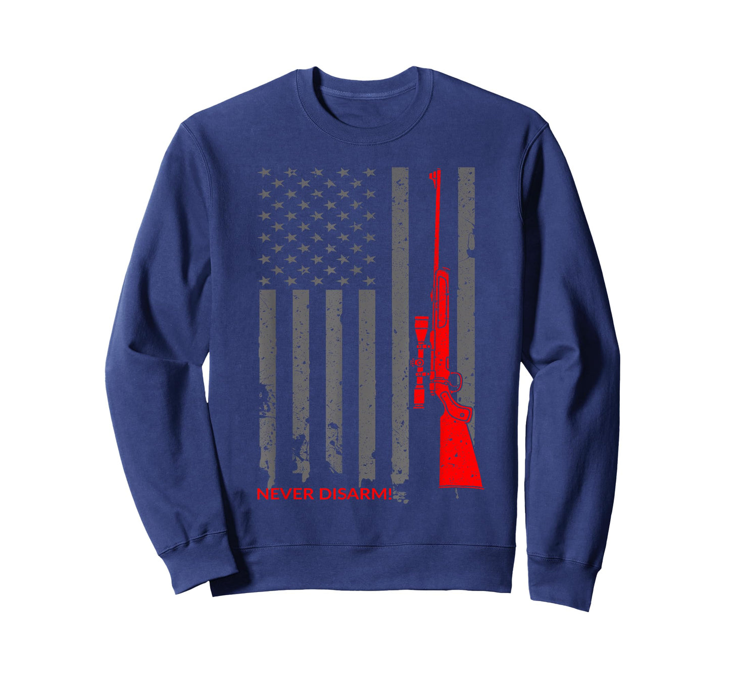 Never Disarm T-Shirt American Flag and Rifle Shirt T-Shirt for Women Men