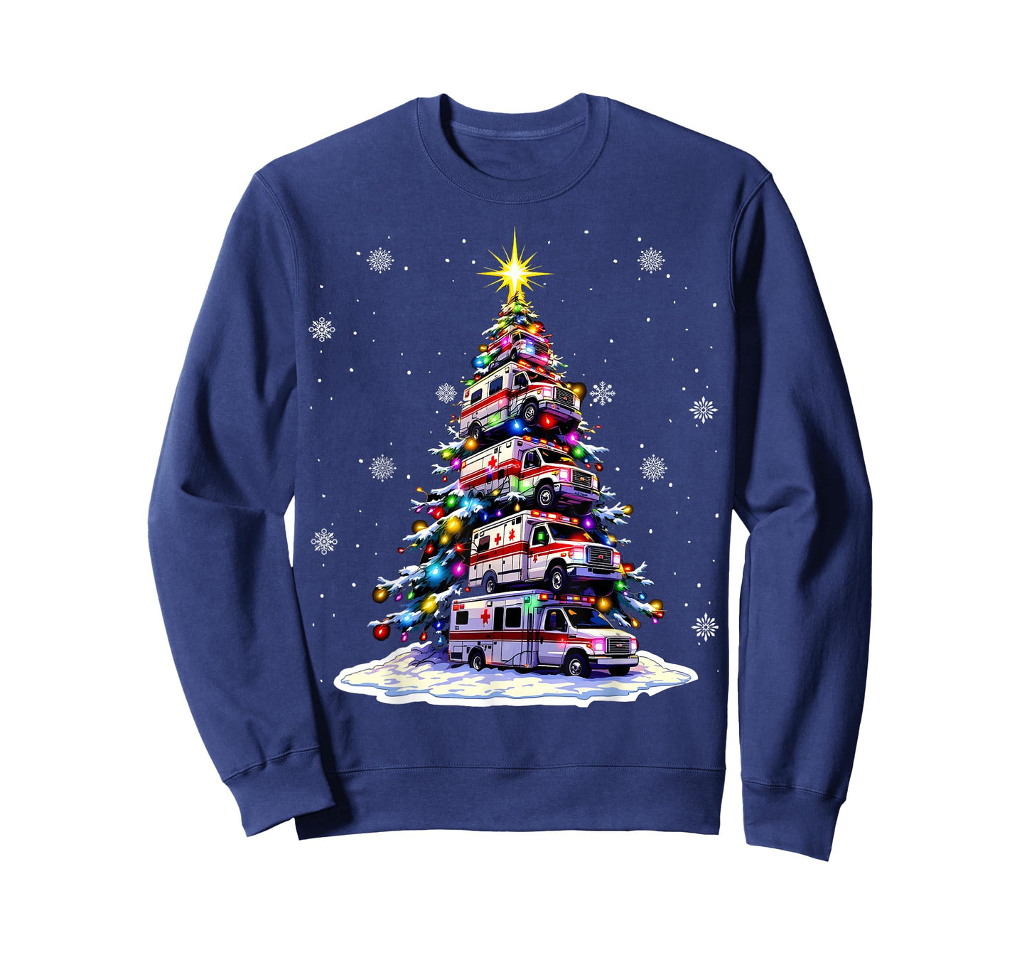 Ambulance Christmas Tree Funny Holiday EMS Medical Workers T-Shirt