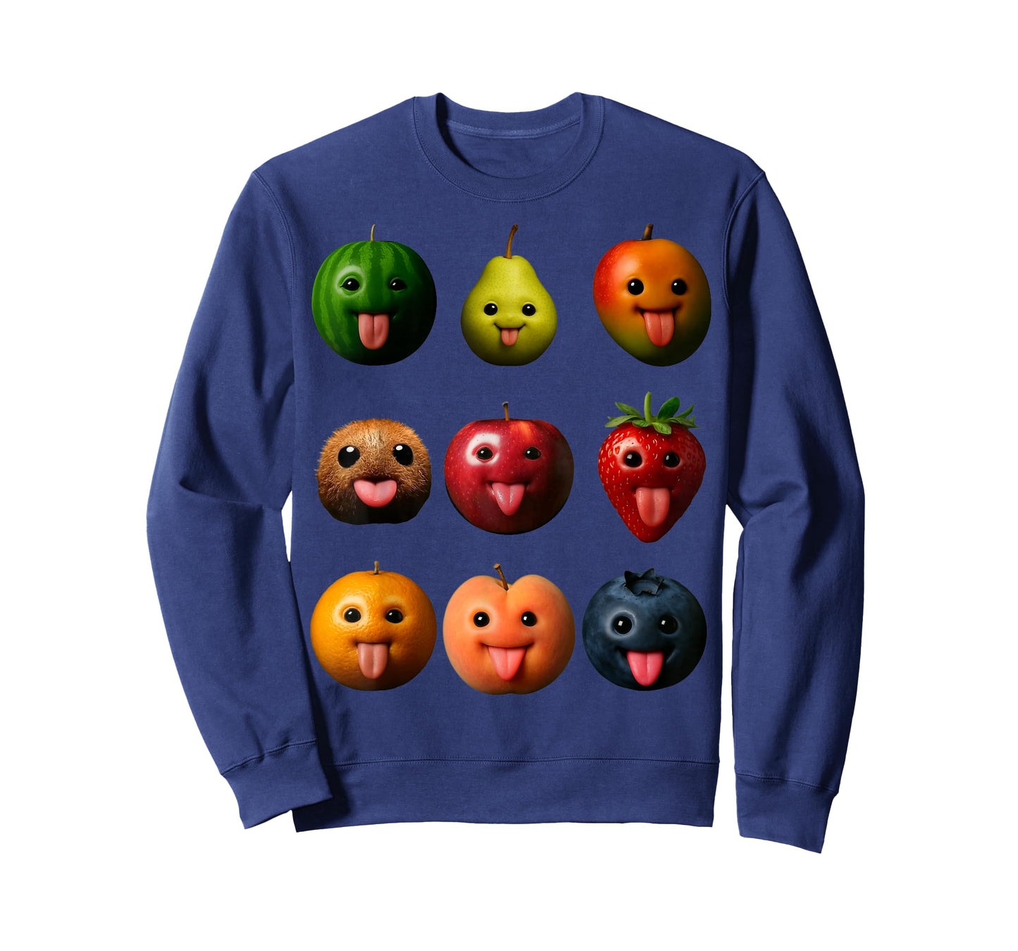 Funny Silly AI Fruit gen z Meme BrainRot Humor Tongue Out T-Shirt