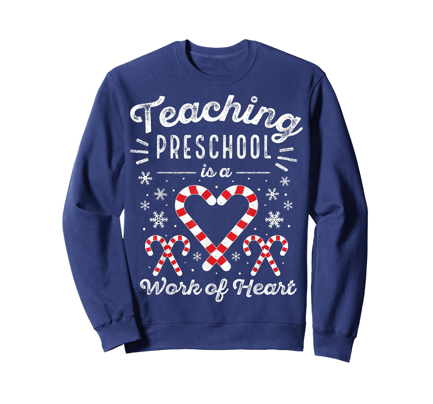 Christmas Candy Cane Work of Heart Pre-K & Preschool Teacher T-Shirt for Men Women Kids
